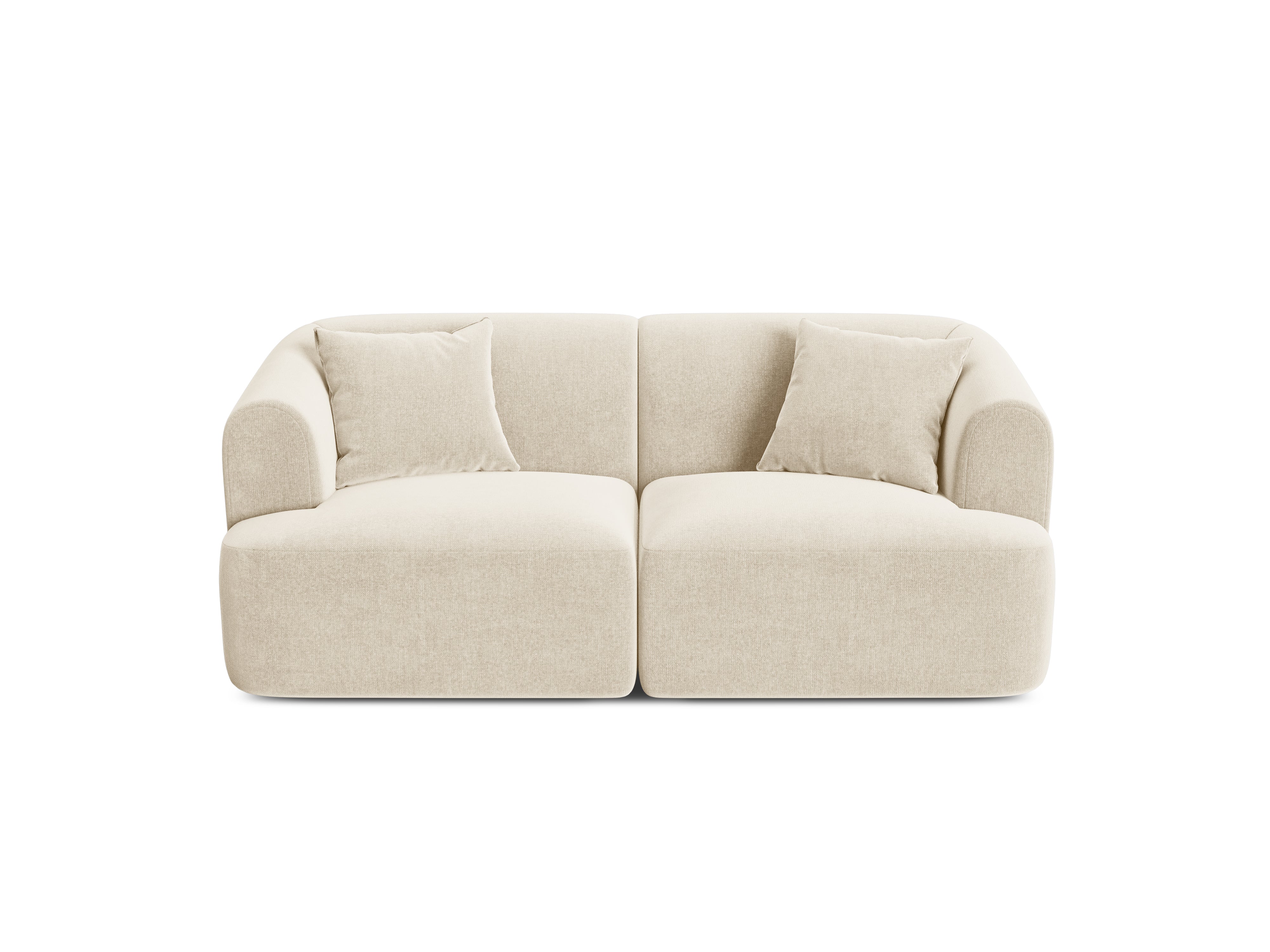 Sofa aksamitna 2-osobowa CAMPI jasnobeżowy