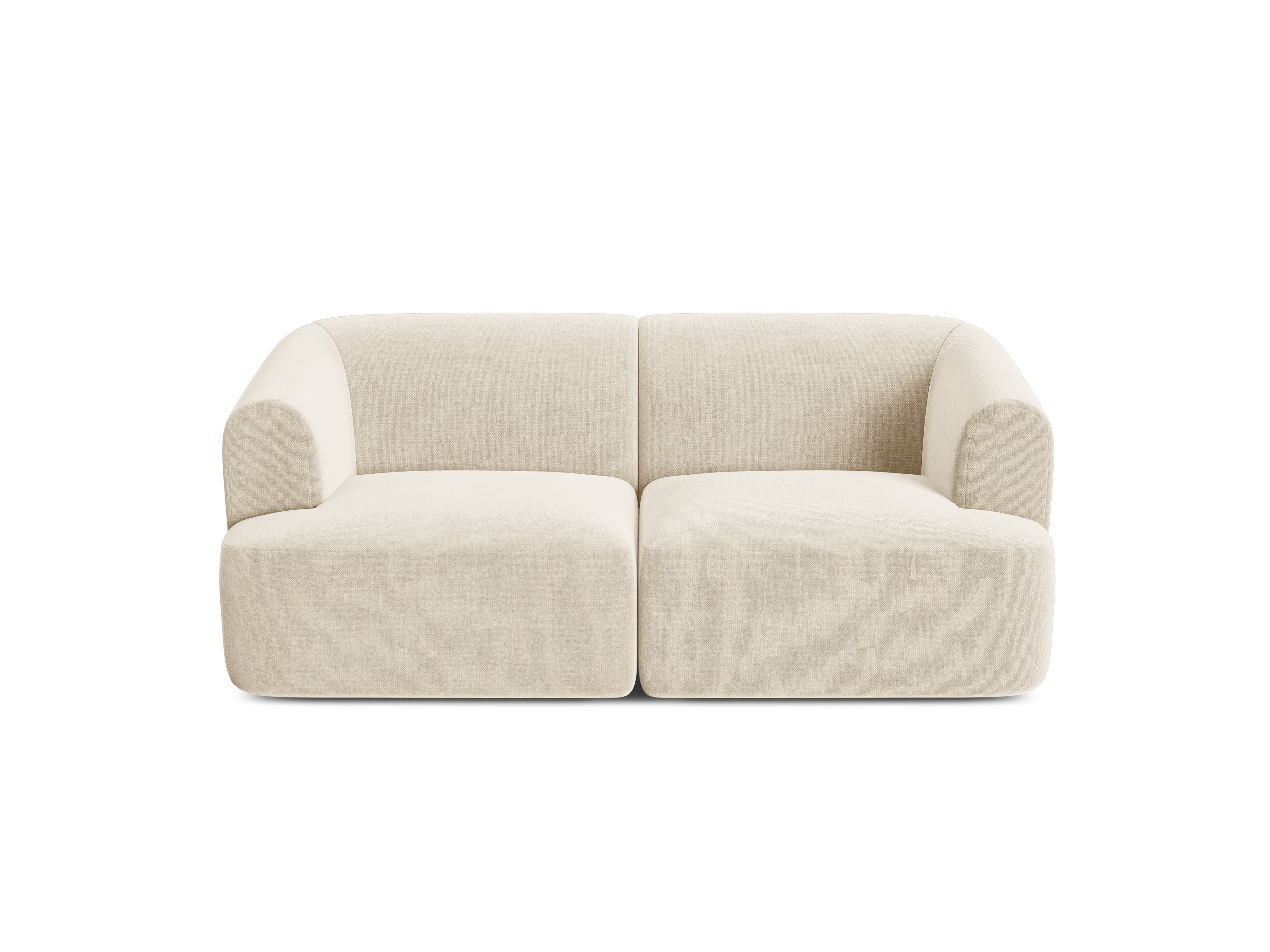 Sofa aksamitna 2-osobowa CAMPI jasnobeżowy