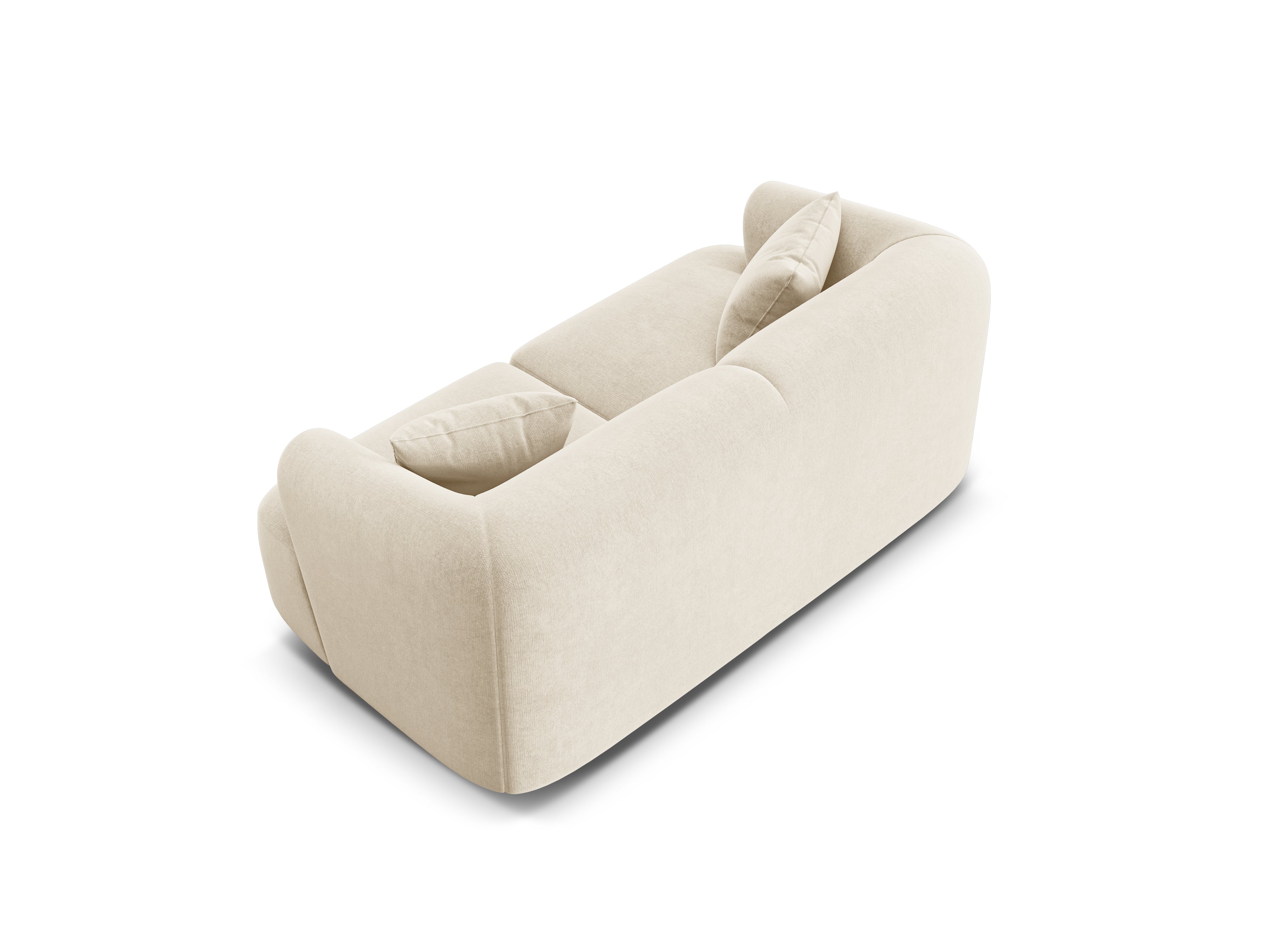 Sofa aksamitna 2-osobowa CAMPI jasnobeżowy