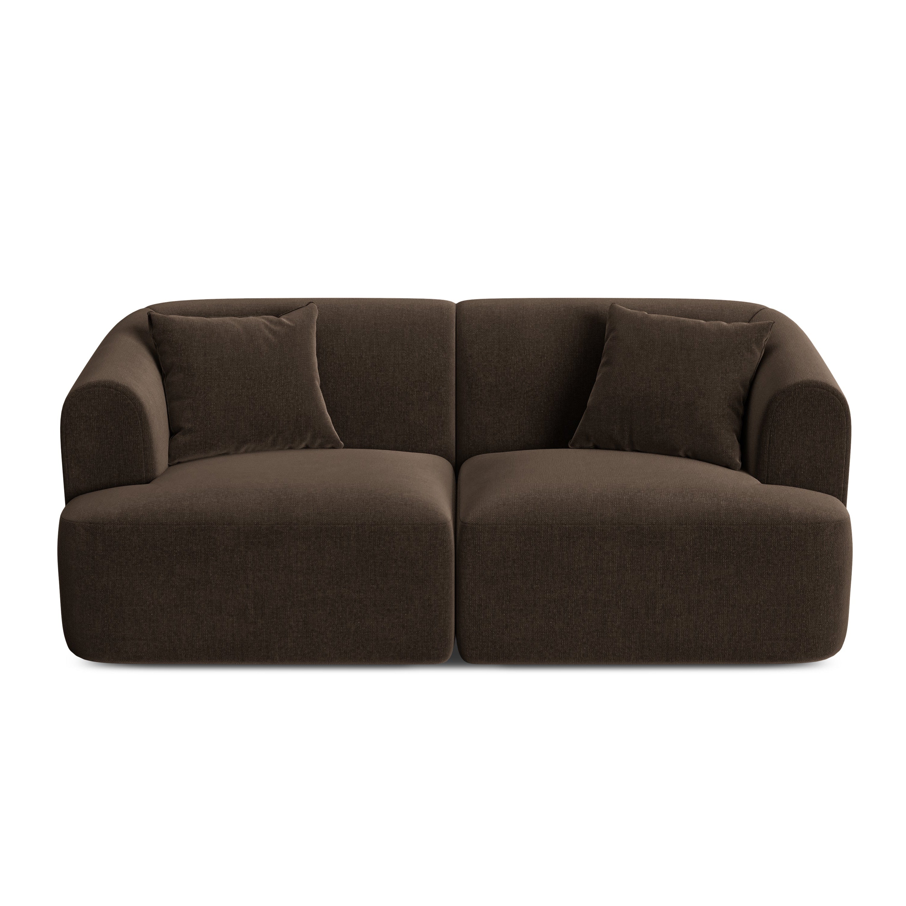 Sofa aksamitna 2-osobowa CAMPI czekoladowy