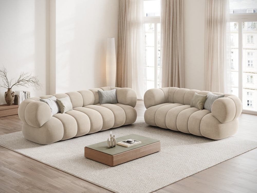 Sofa 2-osobowa aksamitna KOGE beżowy