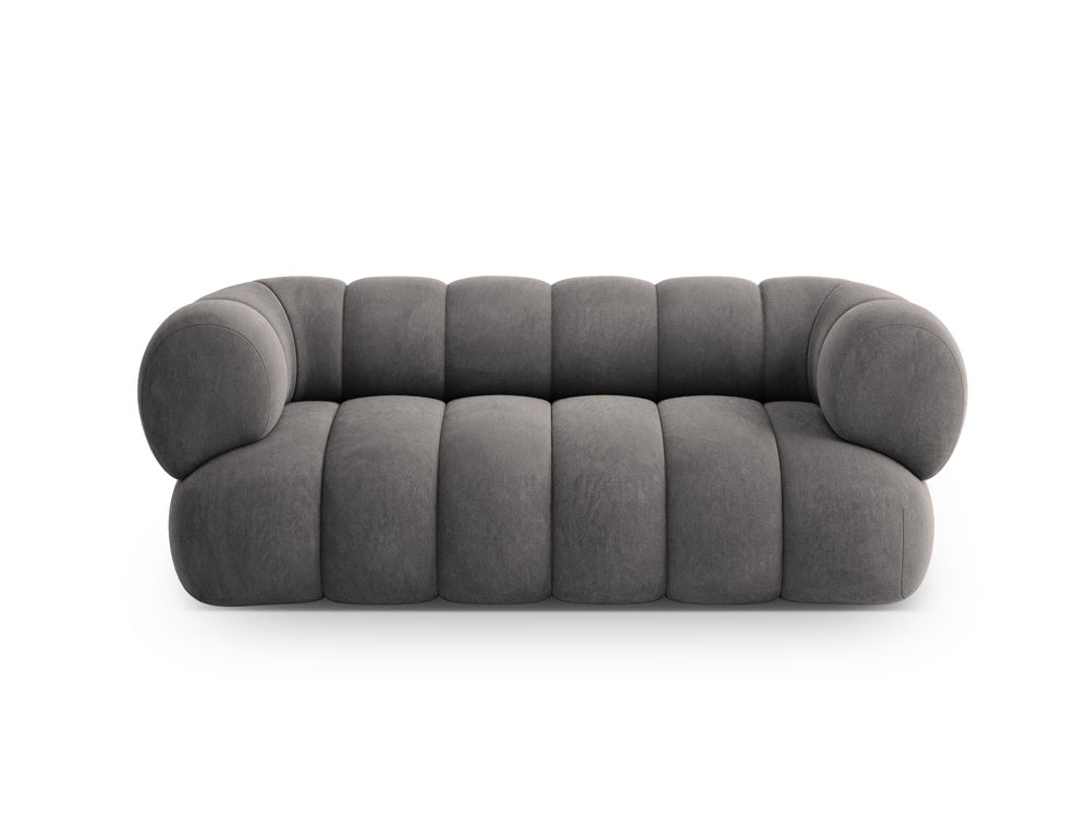 Sofa 2-osobowa aksamitna KOGE ciemnoszary