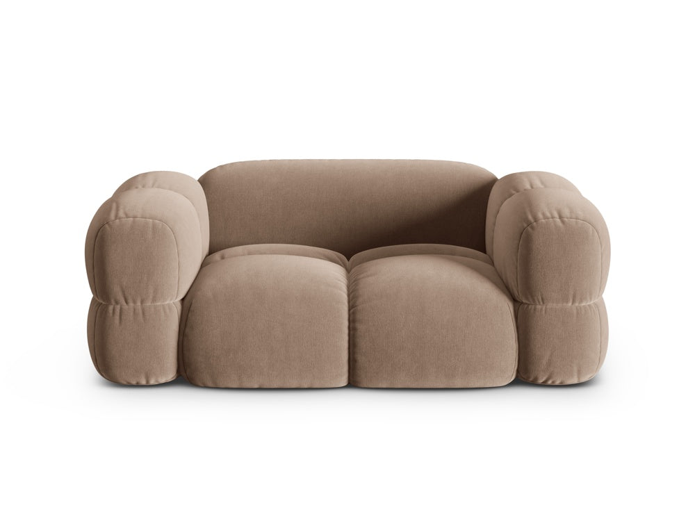 Sofa 2-osobowa aksamitna LORETTO ciemnobeżowy