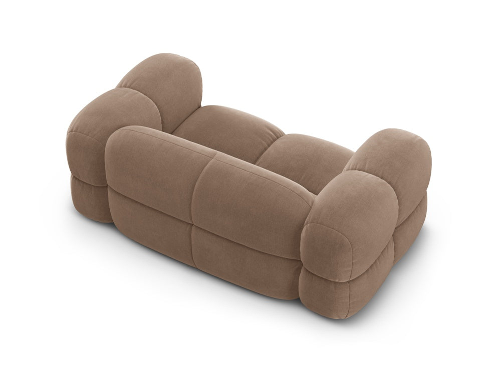 Sofa 2-osobowa aksamitna LORETTO ciemnobeżowy