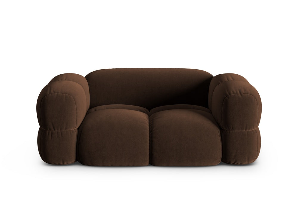 Sofa 2-osobowa aksamitna LORETTO czekoladowy