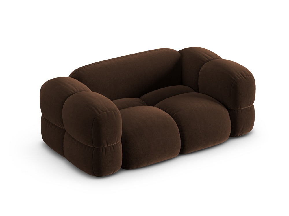Sofa 2-osobowa aksamitna LORETTO czekoladowy