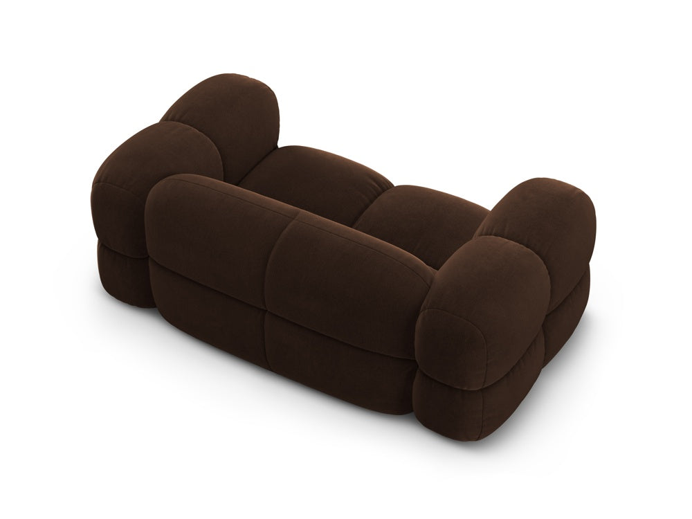 Sofa 2-osobowa aksamitna LORETTO czekoladowy