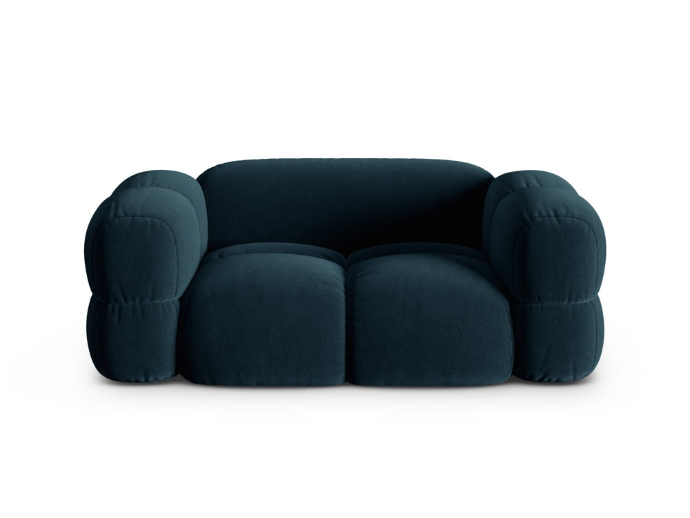 Sofa 2-osobowa aksamitna LORETTO petrol