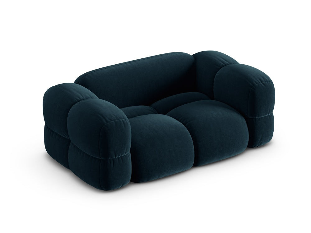Sofa 2-osobowa aksamitna LORETTO petrol