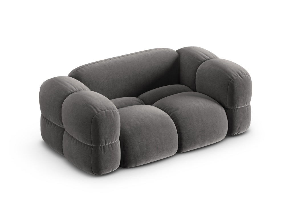 Sofa 2-osobowa aksamitna LORETTO szary
