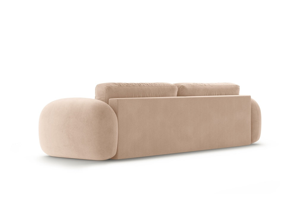 Sofa aksamitna z funkcją spania 3-osobowa TONALE beżowy