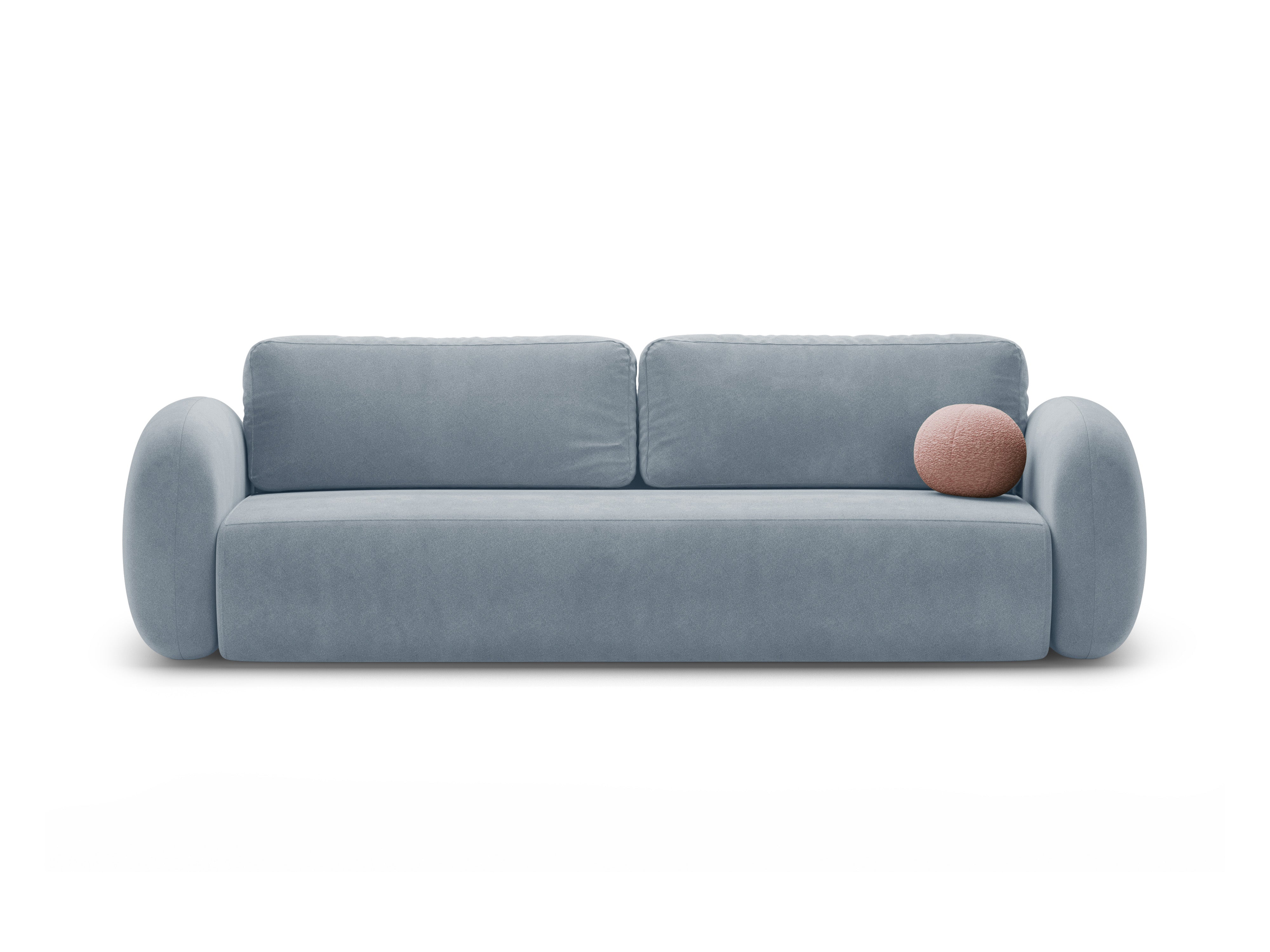 Sofa aksamitna z funkcją spania 3-osobowa TONALE błękitny