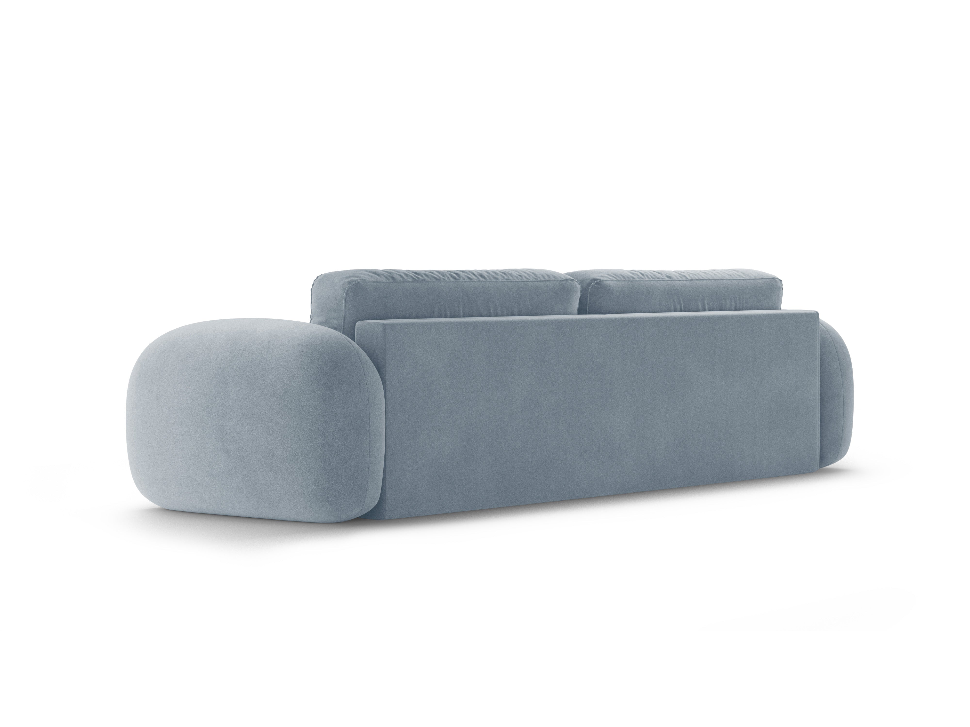 Sofa aksamitna z funkcją spania 3-osobowa TONALE błękitny