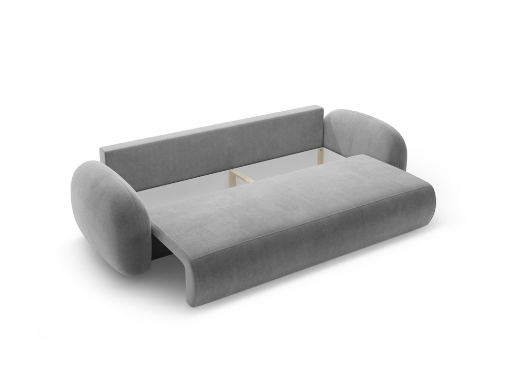 Sofa aksamitna z funkcją spania 3-osobowa TONALE ciemnoszary