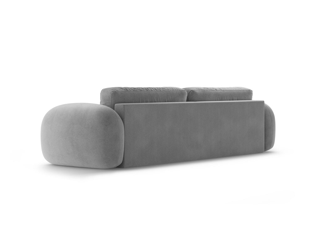 Sofa aksamitna z funkcją spania 3-osobowa TONALE ciemnoszary