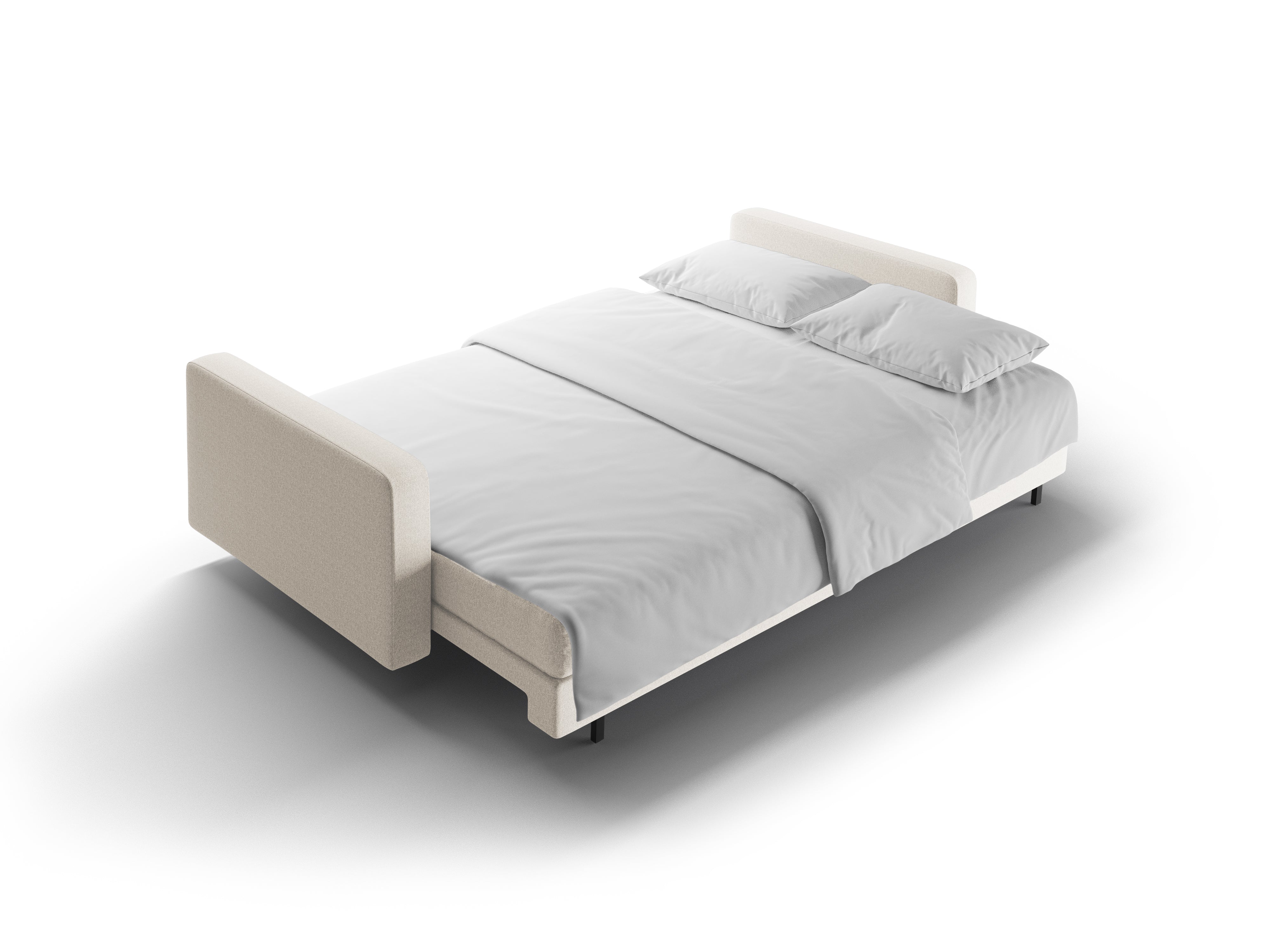 3-Sitzer Sofa mit Schlaffunktion BALI hellbeige mit schwarzem Fuß