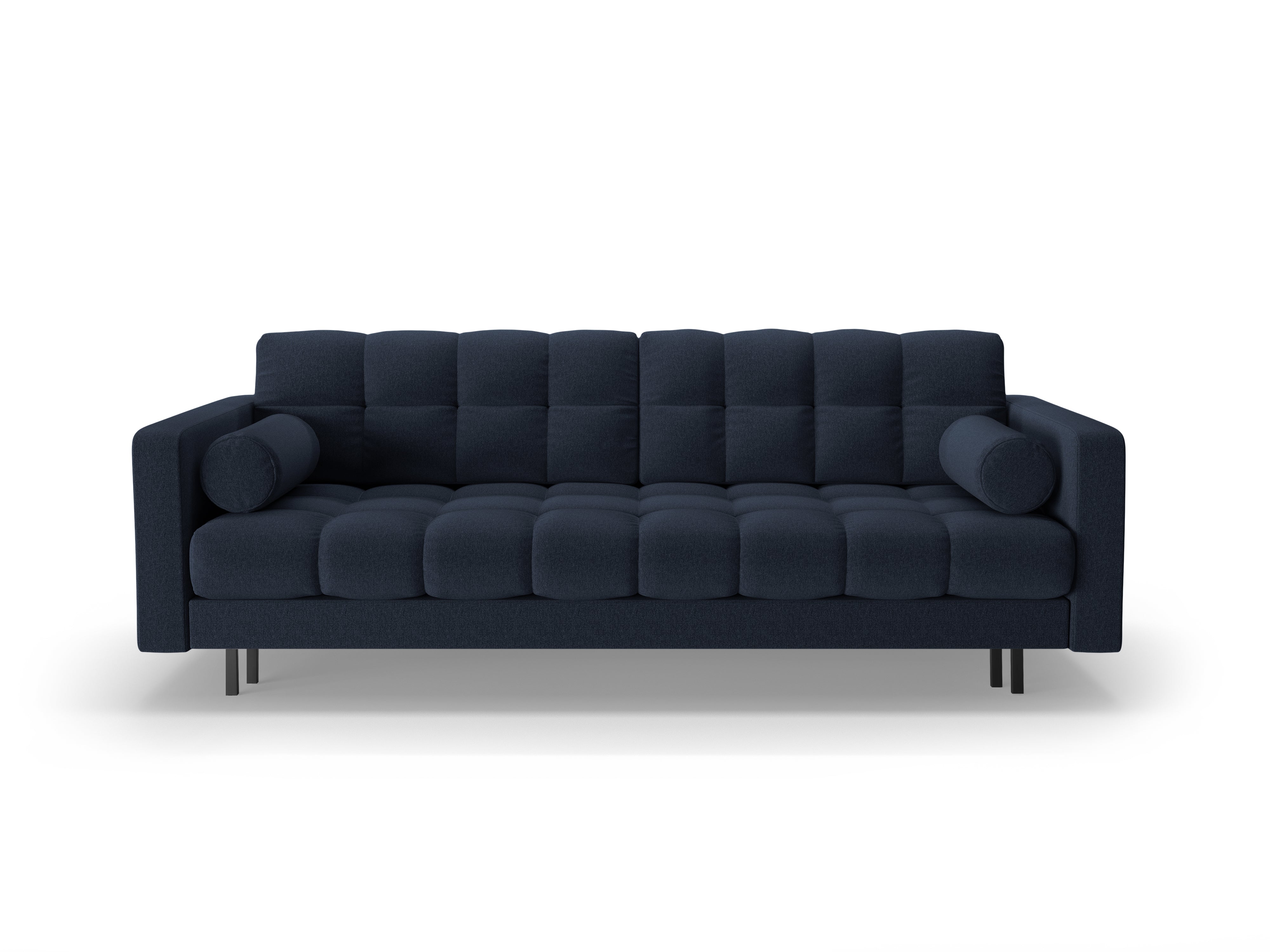 Sofa 3-osobowa z funkcją spania BALI ciemnoniebieski z czarną podstawą