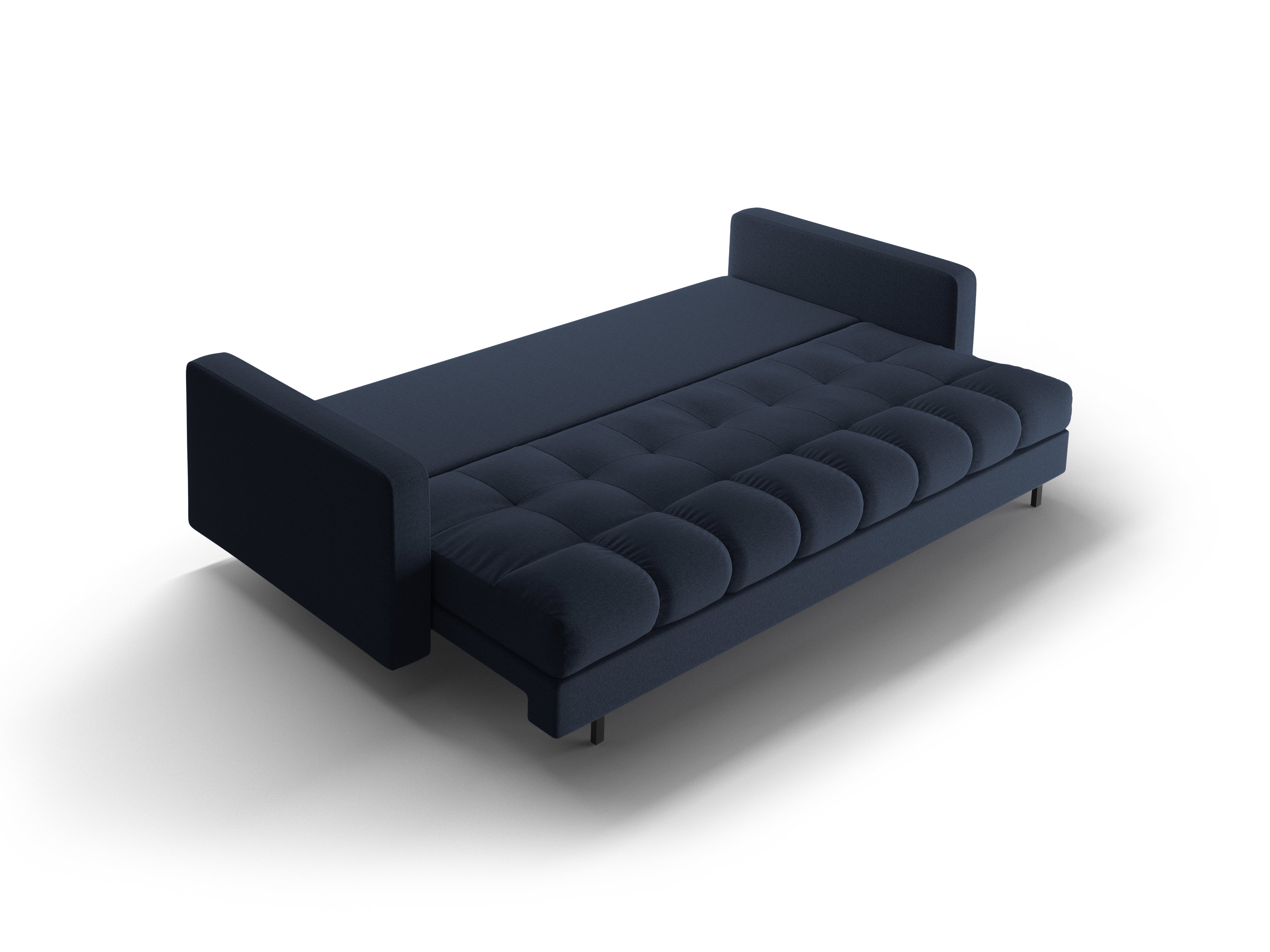 Sofa 3-osobowa z funkcją spania BALI ciemnoniebieski z czarną podstawą