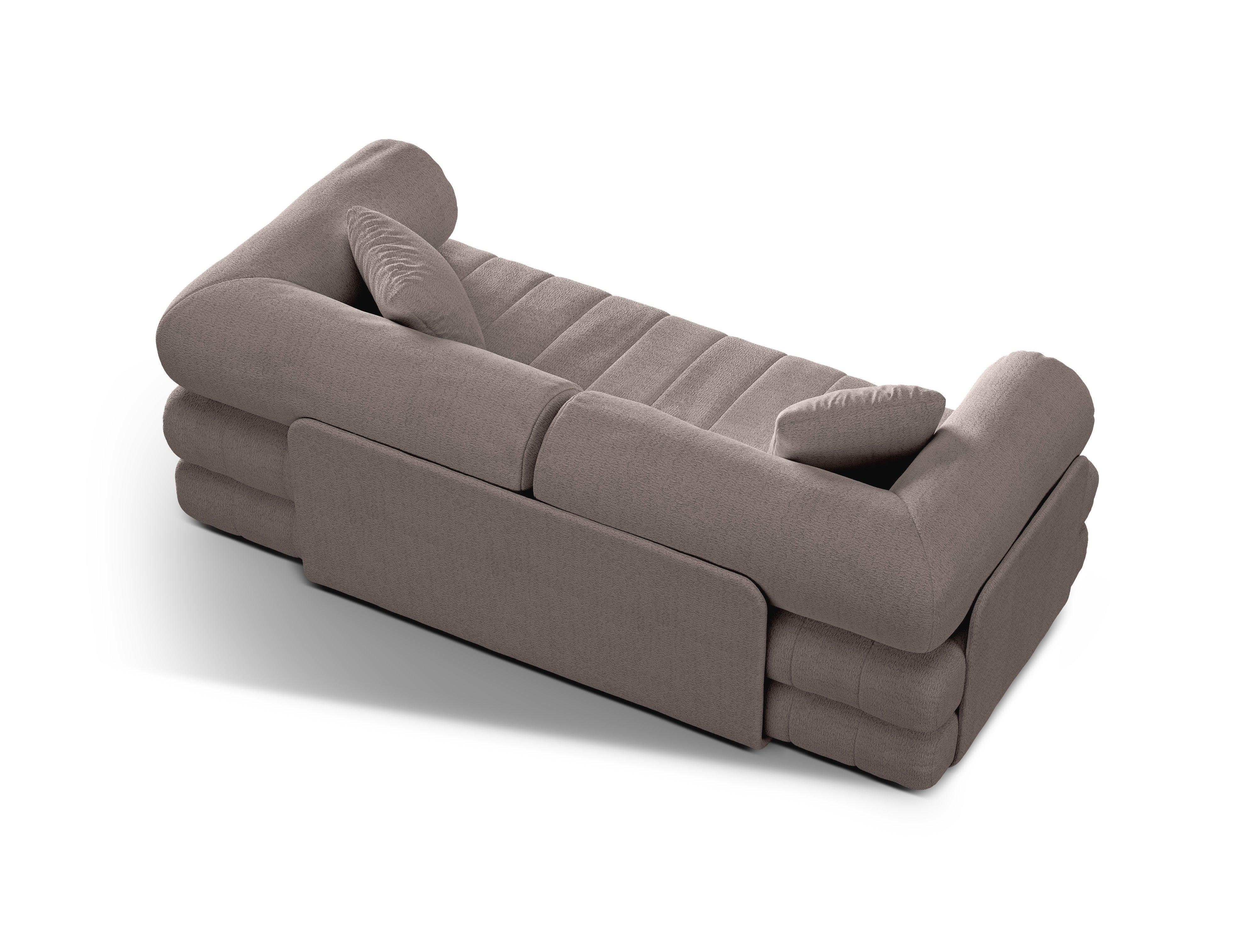 Sofa 3-osobowa z funkcją spania KEMI piaskowy bouclé