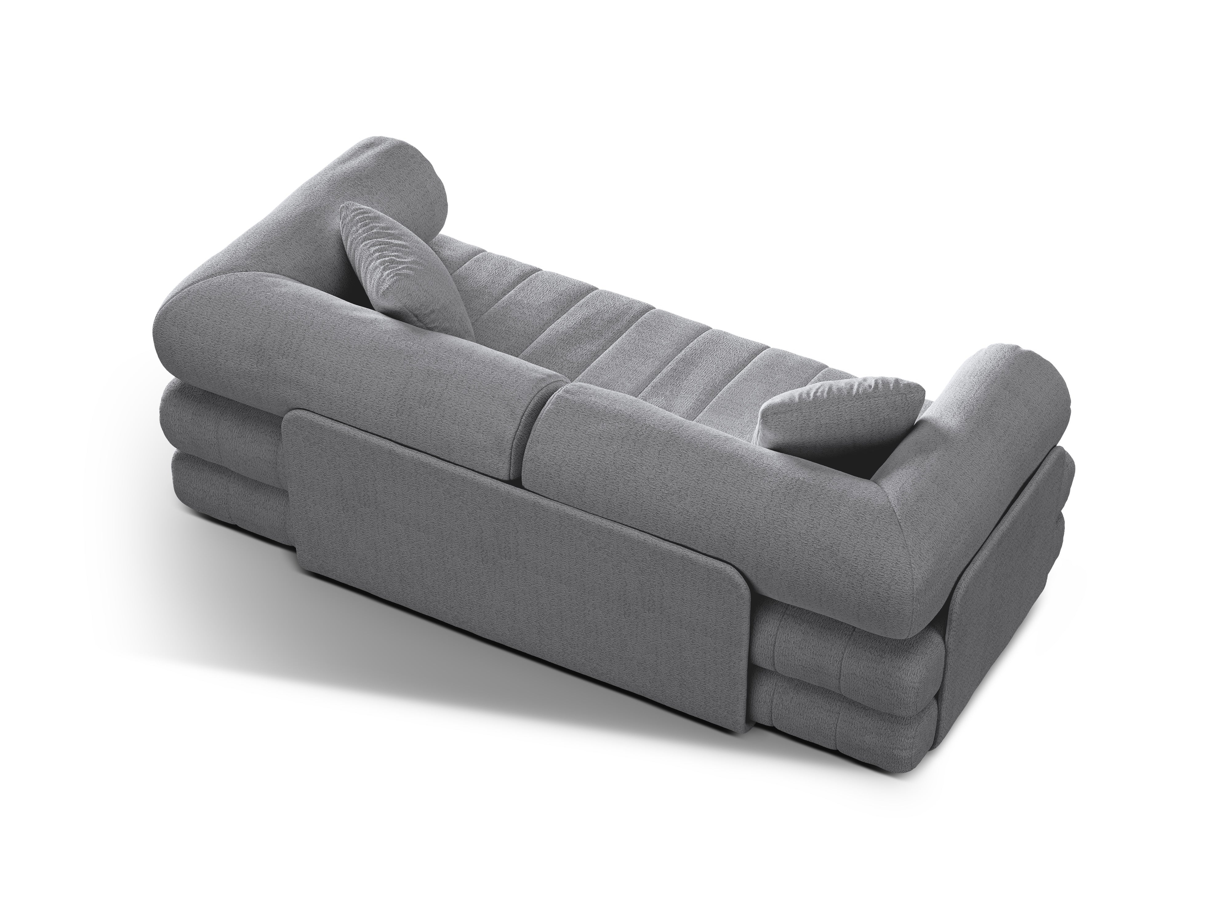 Sofa 3-osobowa z funkcją spania KEMI jasnoszary bouclé
