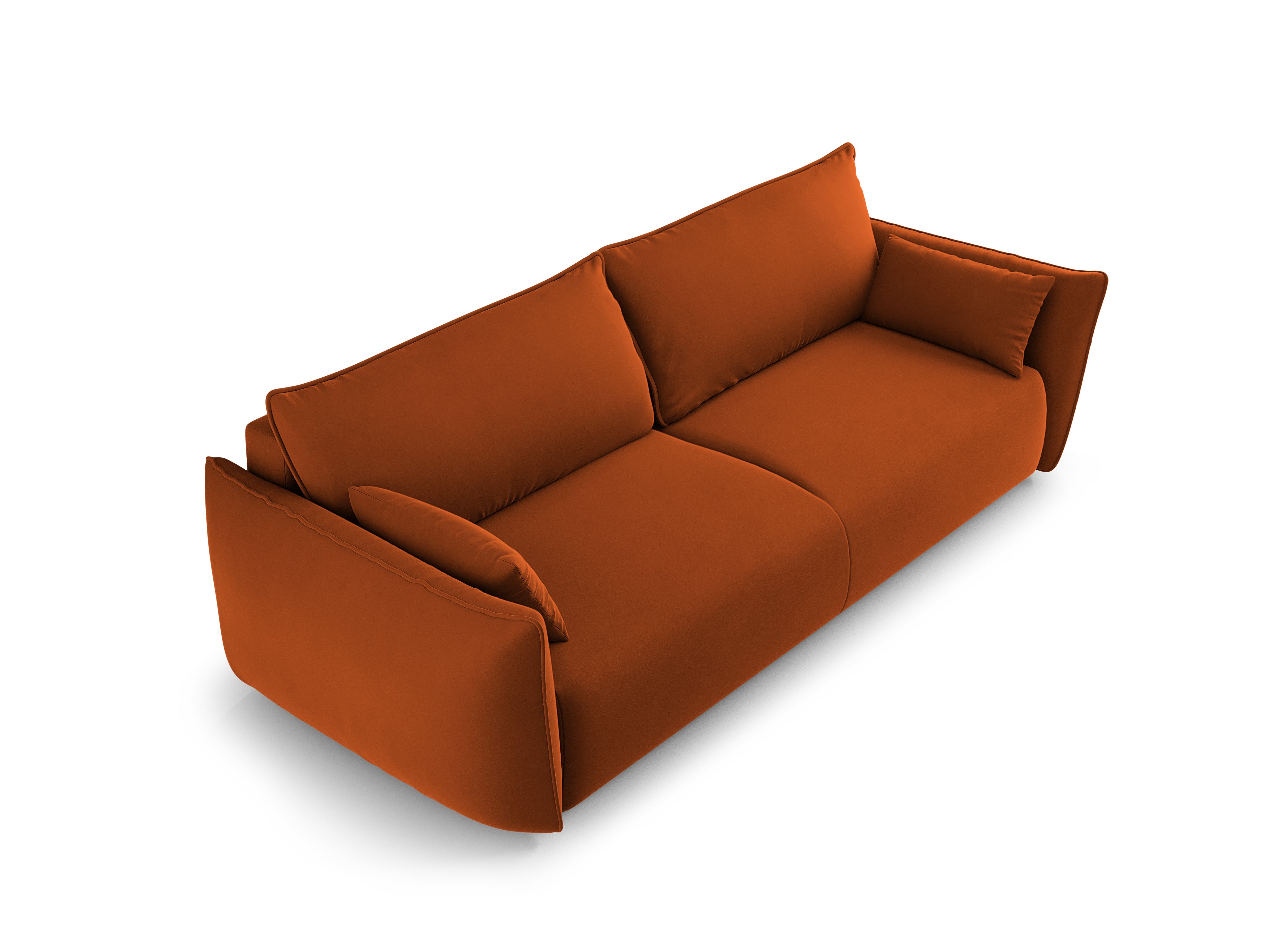 Sofa aksamitna z funkcją spania MATERA ceglany
