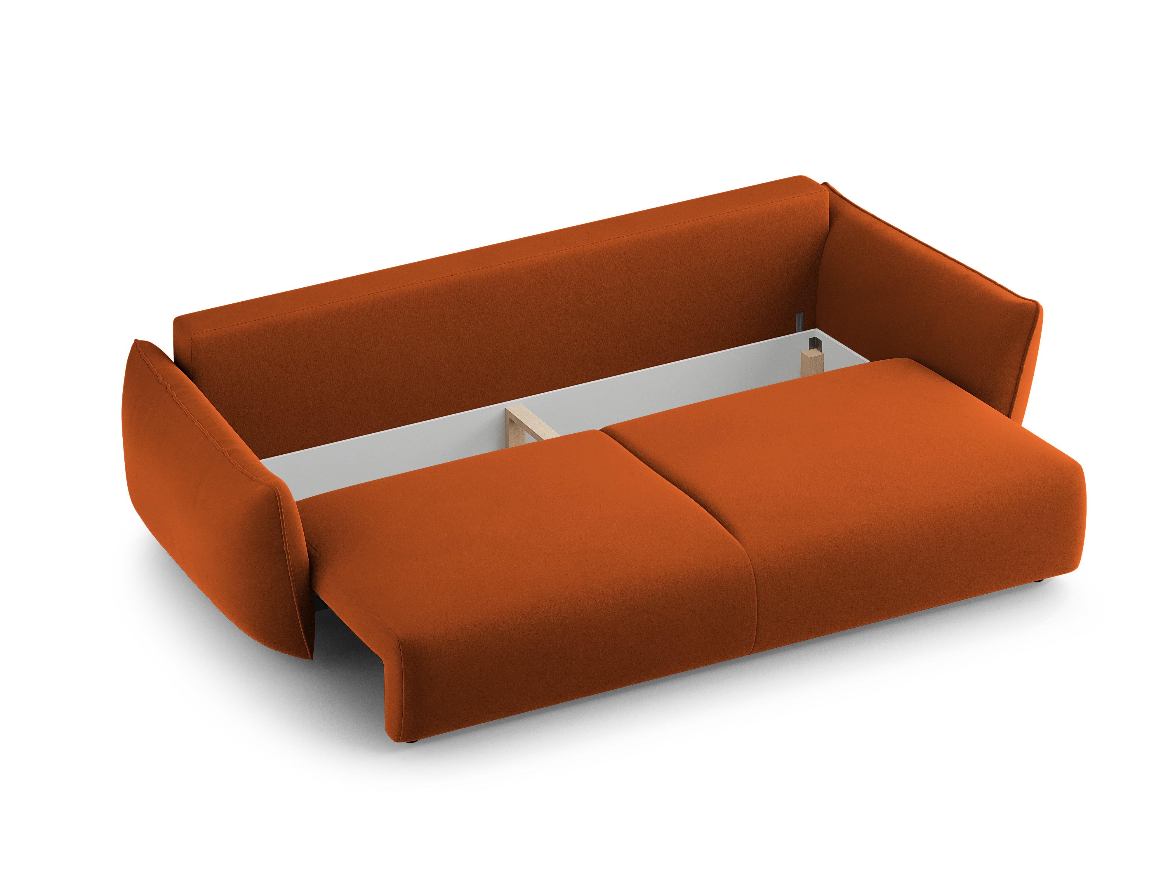 Sofa aksamitna z funkcją spania MATERA ceglany