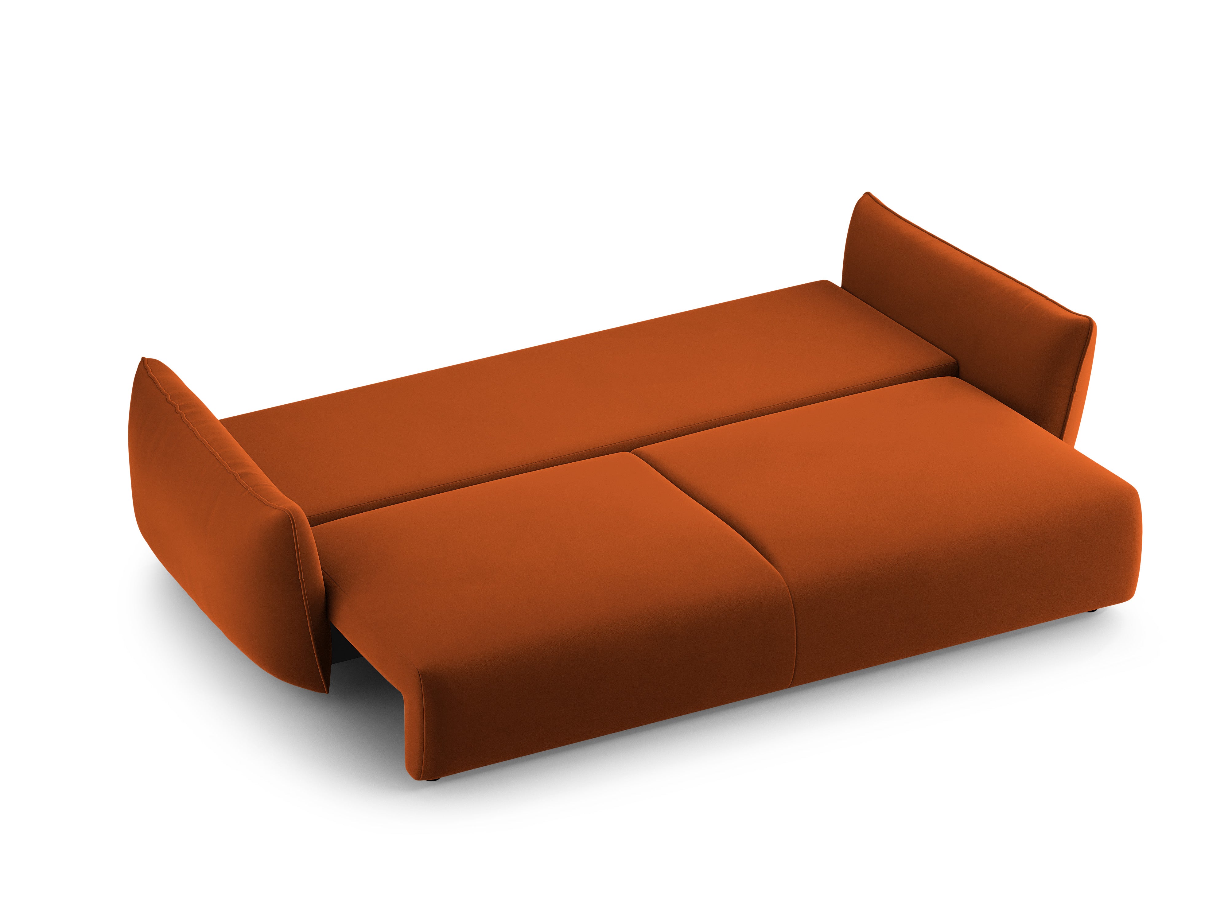 Sofa aksamitna z funkcją spania MATERA ceglany