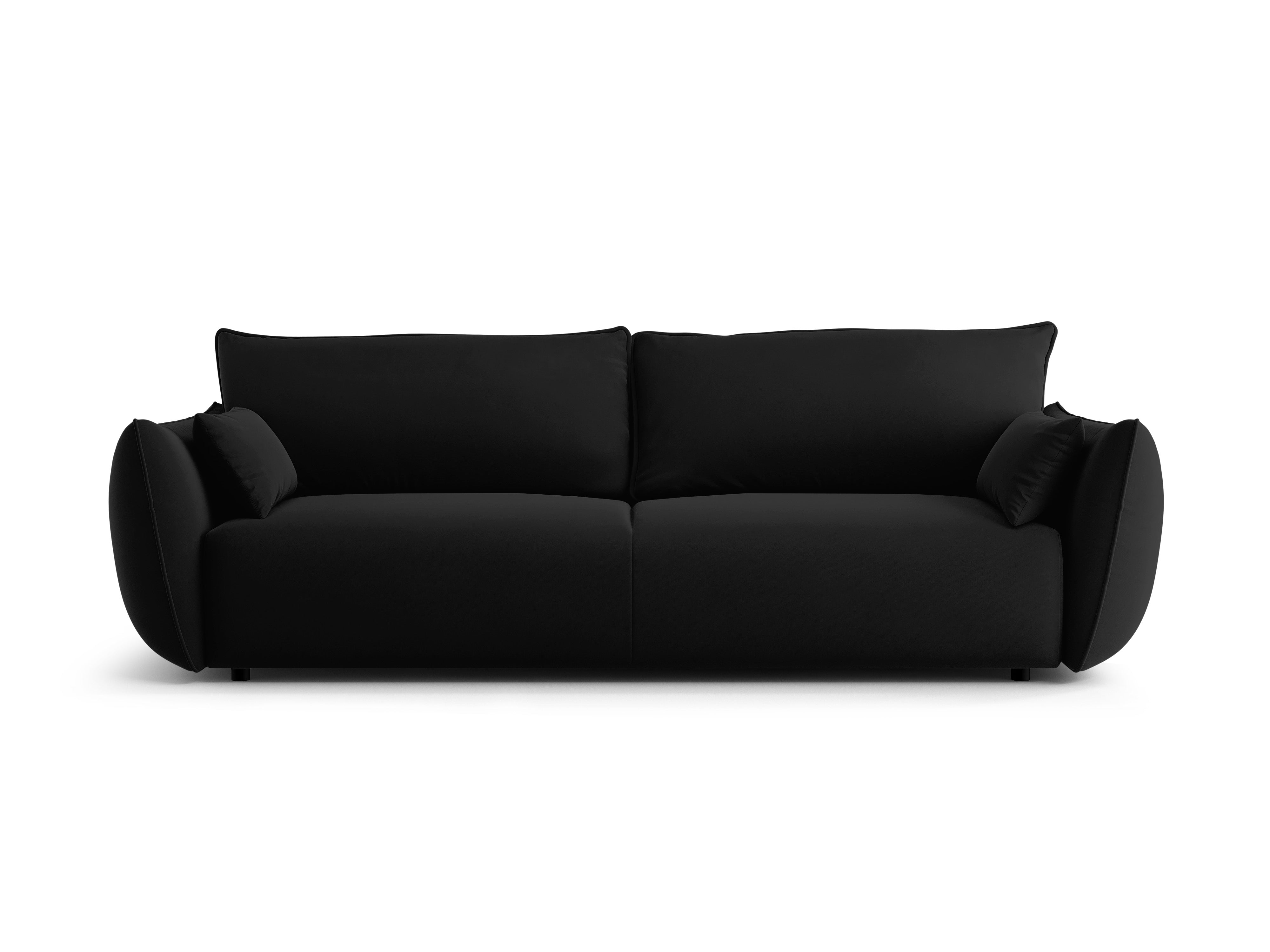 Sofa aksamitna z funkcją spania MATERA czarny