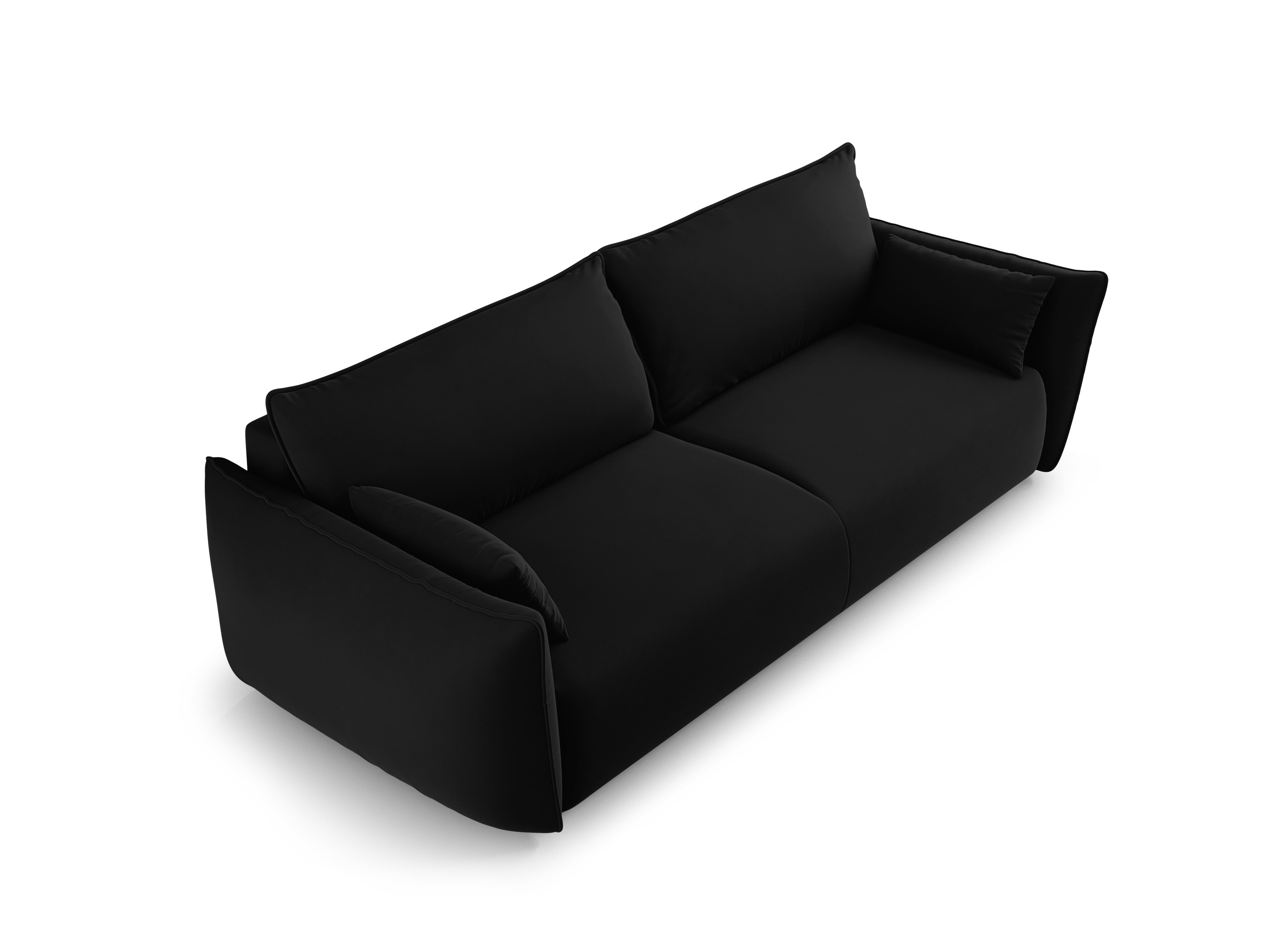 Sofa aksamitna z funkcją spania MATERA czarny