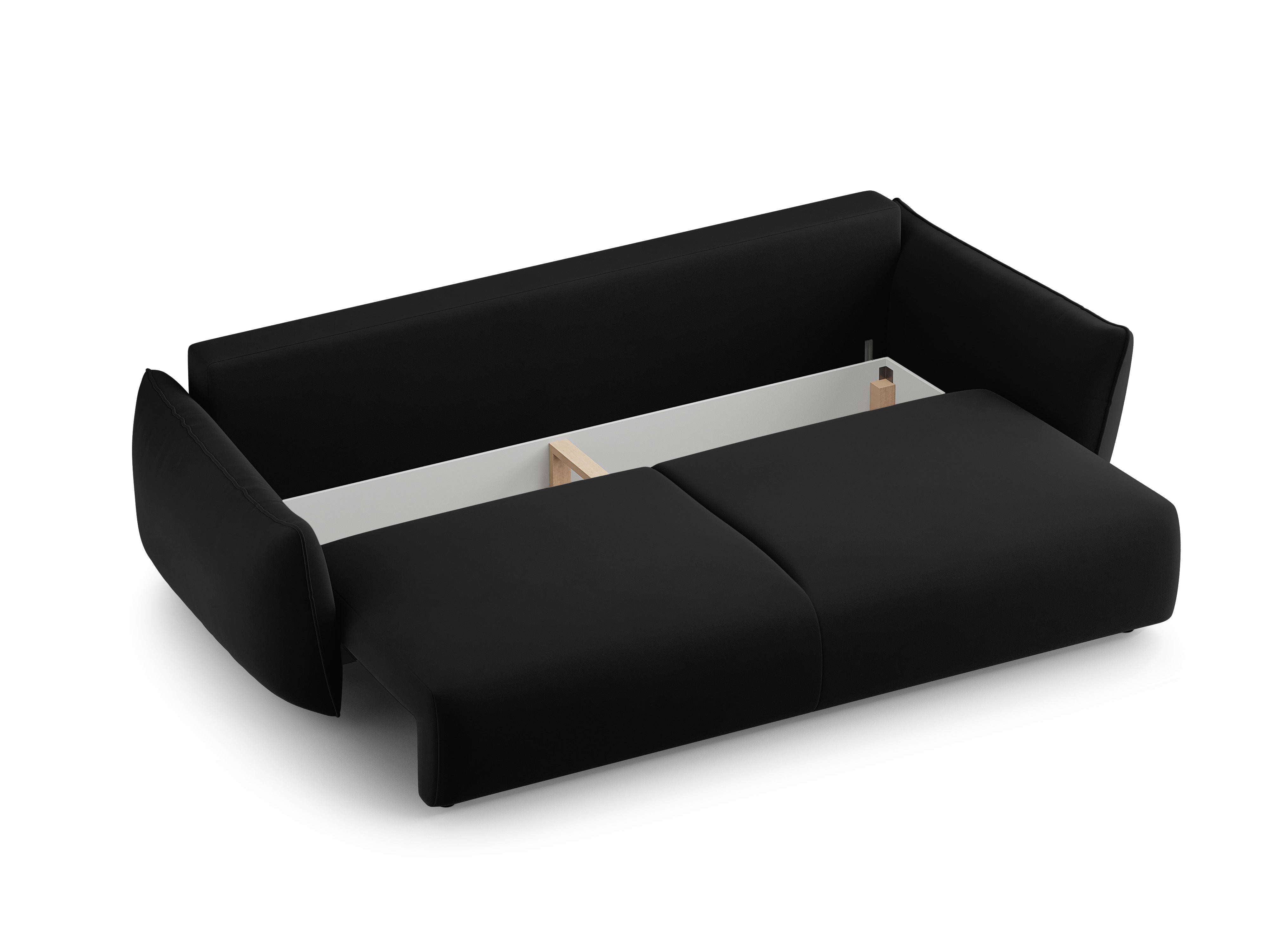 Sofa aksamitna z funkcją spania MATERA czarny