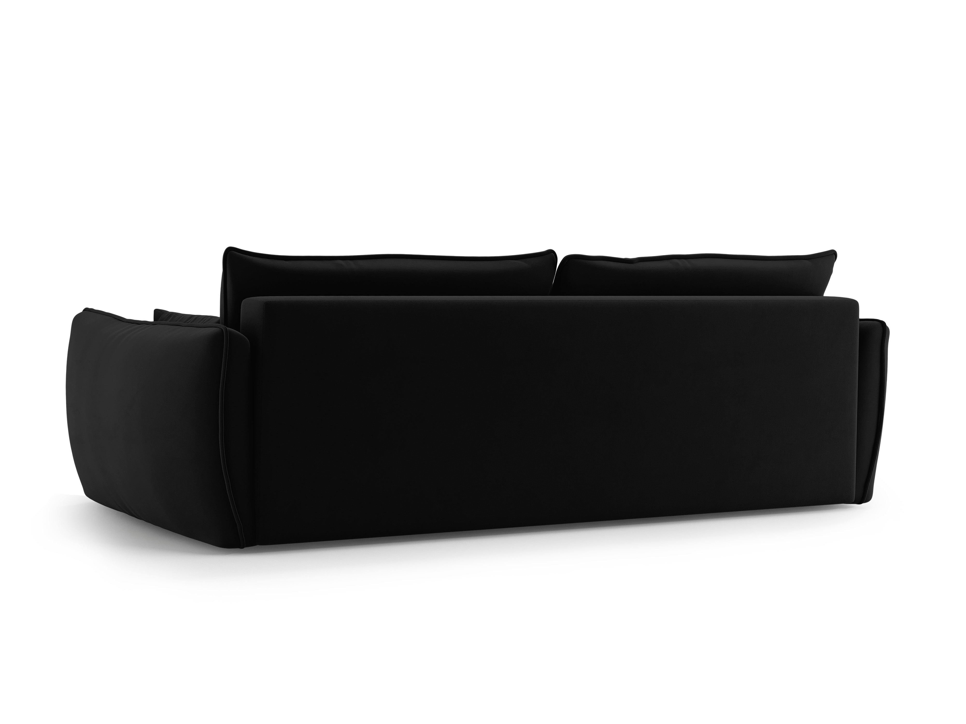 Sofa aksamitna z funkcją spania MATERA czarny