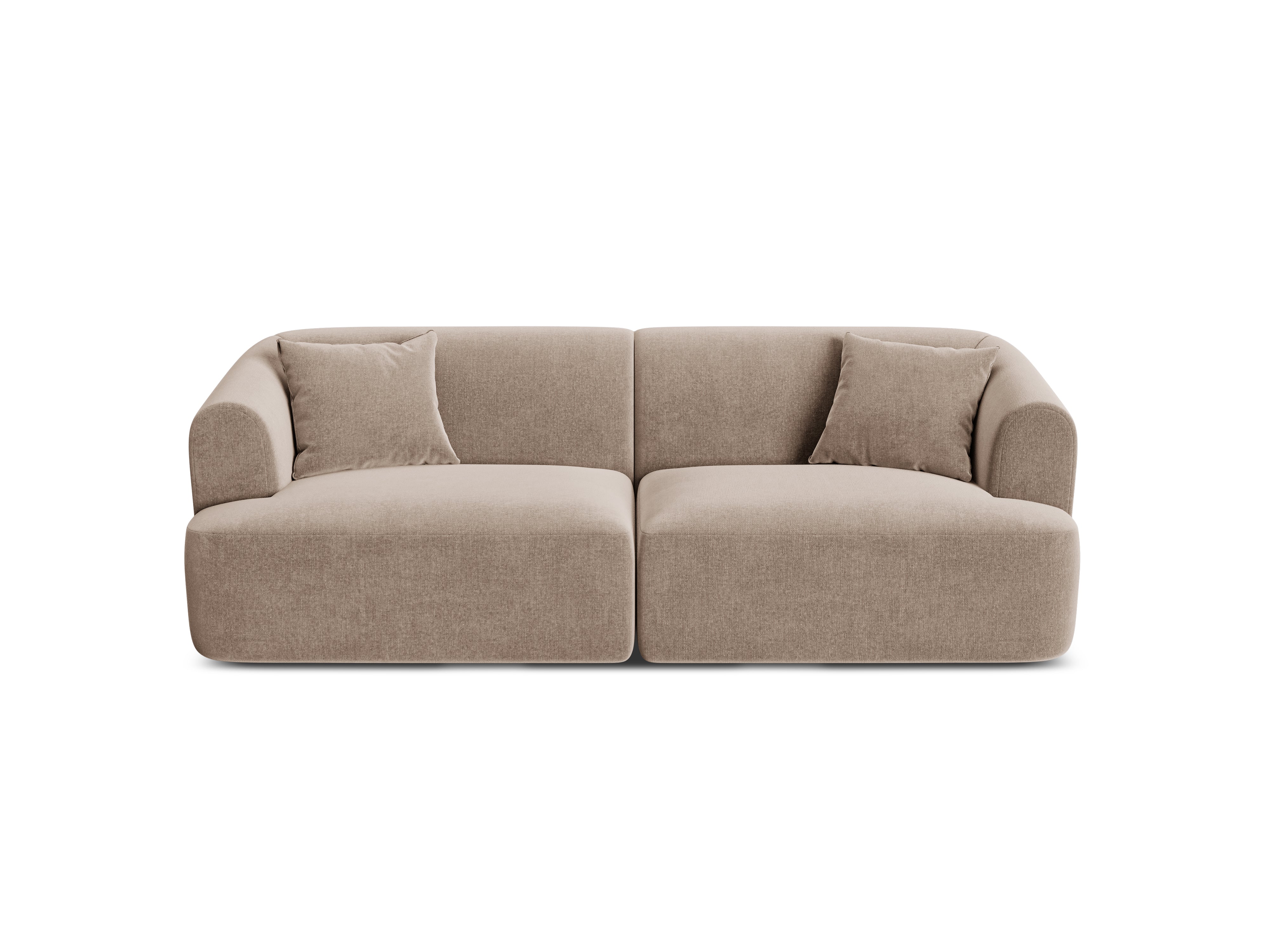 Sofa aksamitna 3-osobowa CAMPI ciemnobeżowy