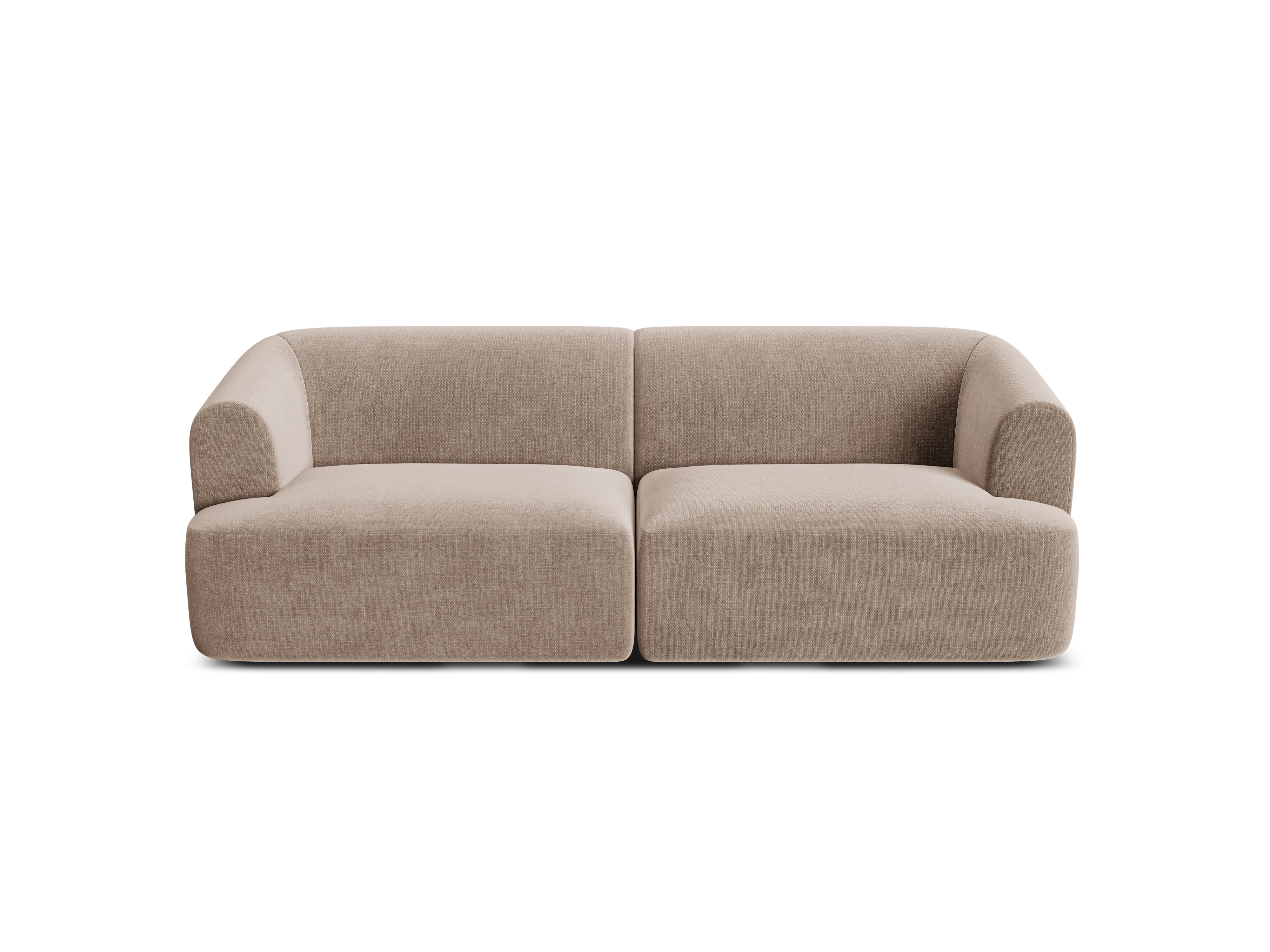 Sofa aksamitna 3-osobowa CAMPI ciemnobeżowy