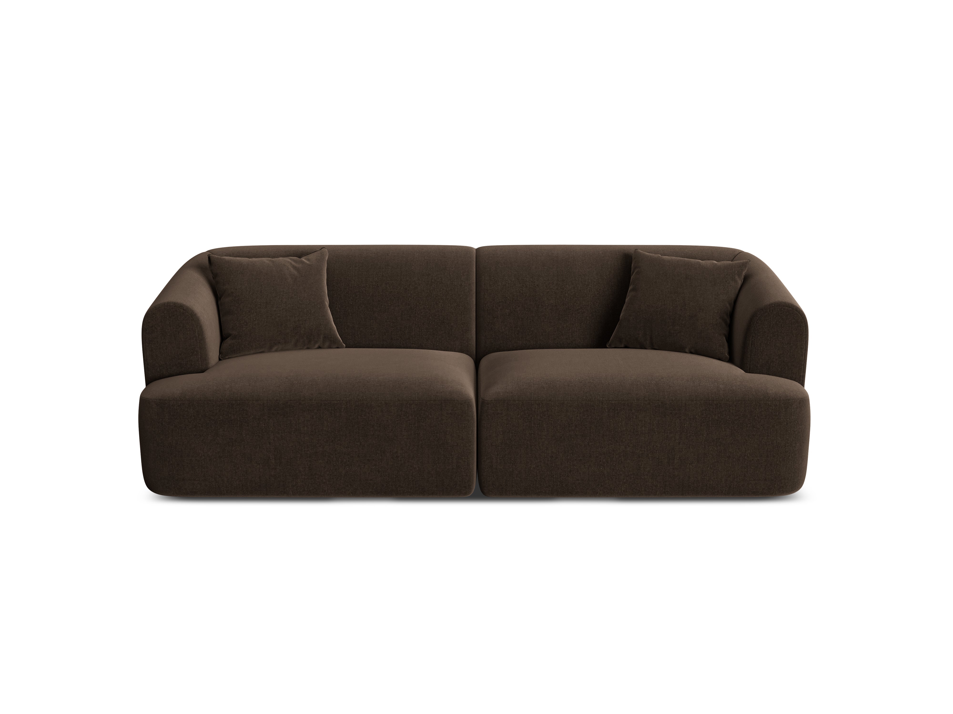 Sofa aus Samt 3-sitzig CAMPI schokoladenbraun