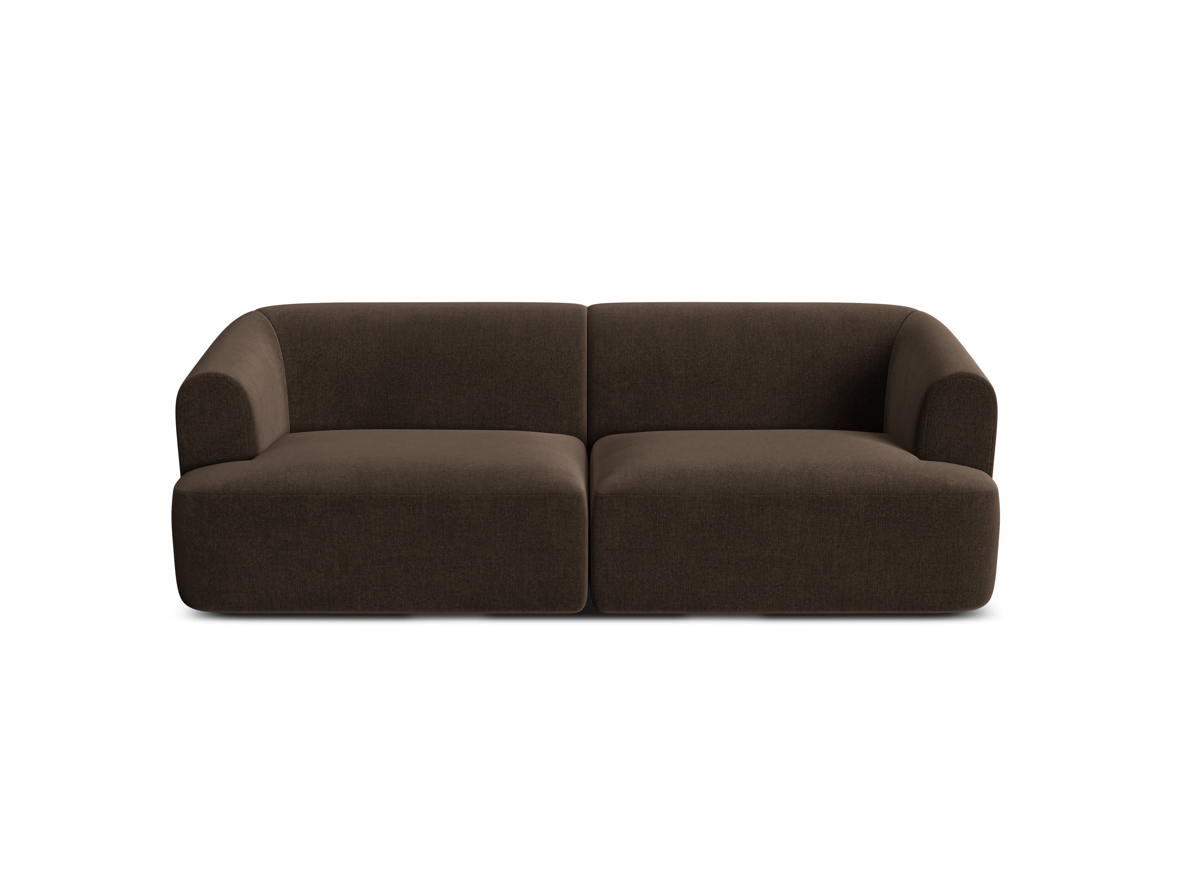 Sofa aus Samt 3-sitzig CAMPI schokoladenbraun