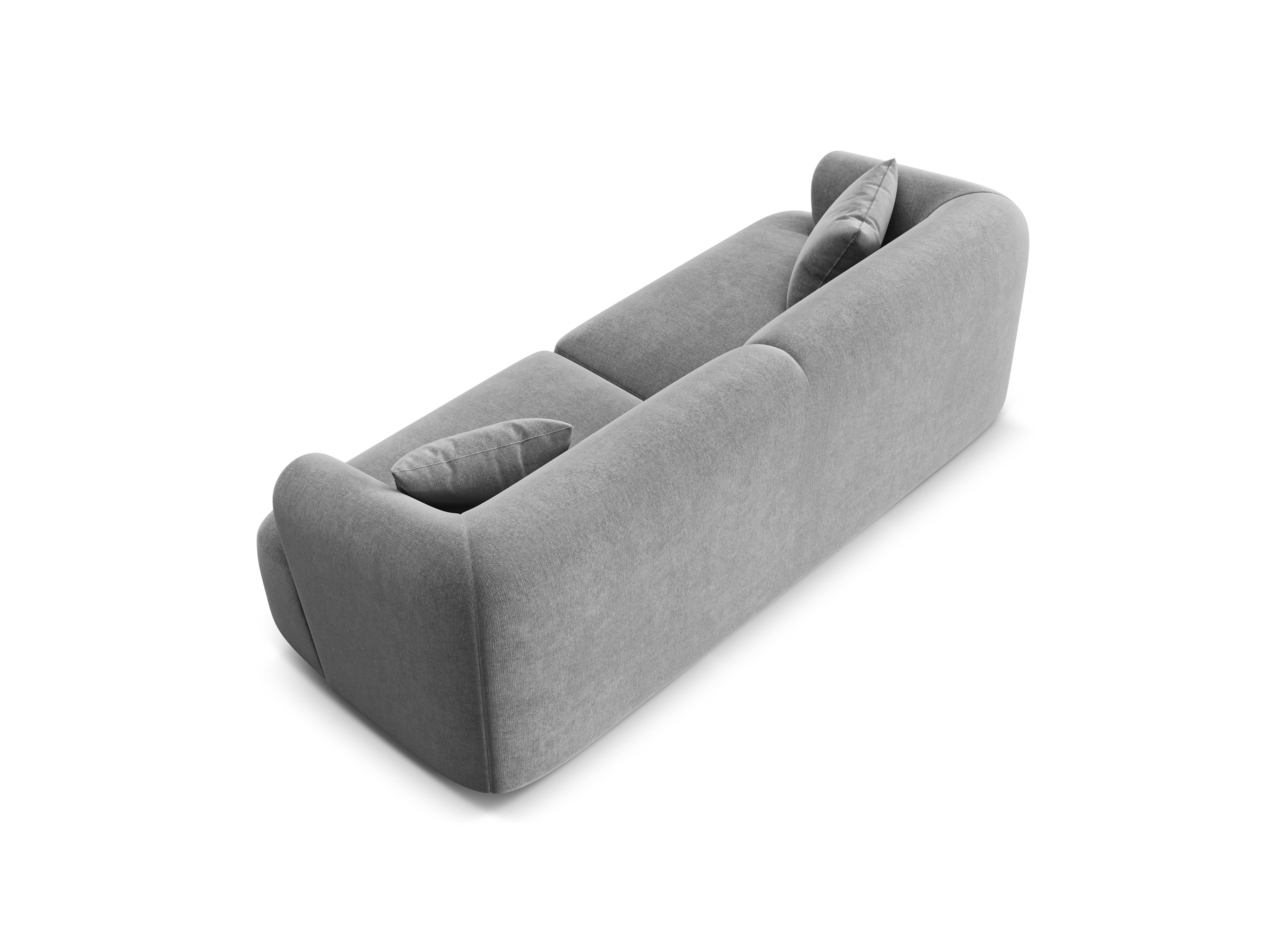 Sofa aksamitna 3-osobowa CAMPI szary