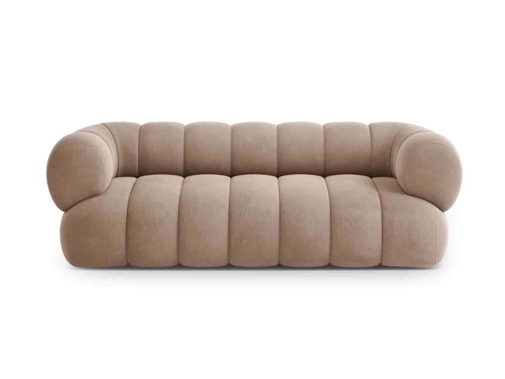 Sofa 3-osobowa aksamitna KOGE ciemnobeżowy