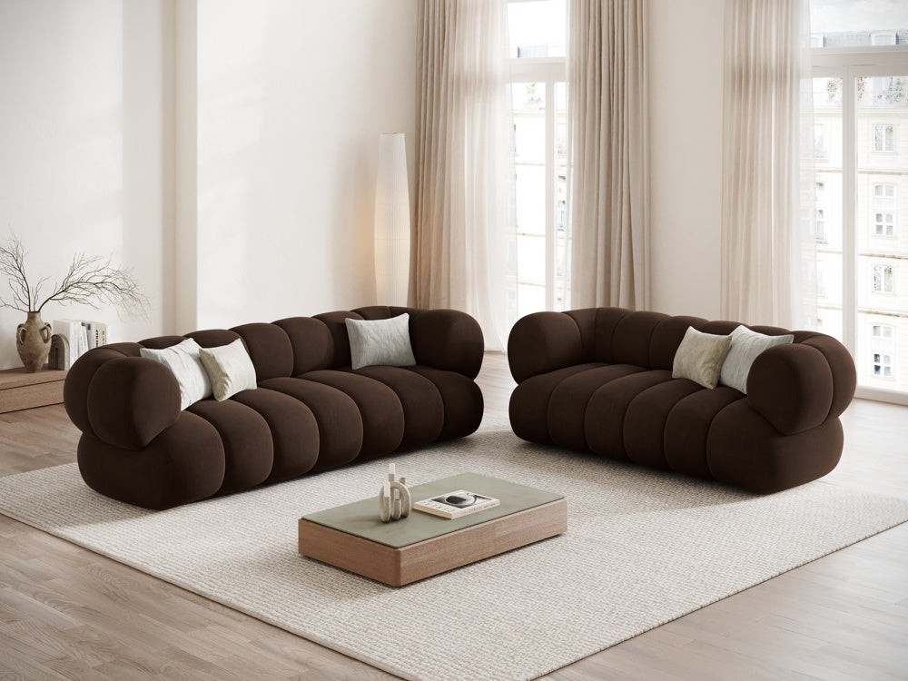 Sofa 3-osobowa aksamitna KOGE czekoladowy