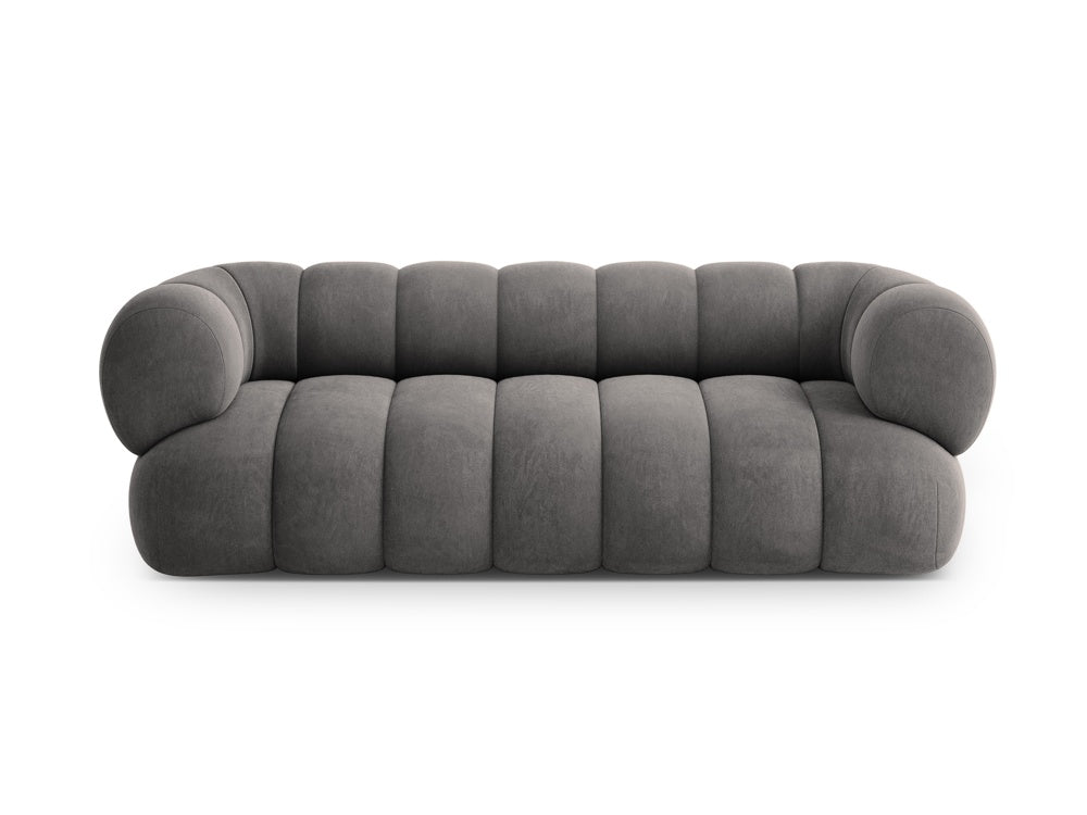 Sofa 3-osobowa aksamitna KOGE ciemnoszary