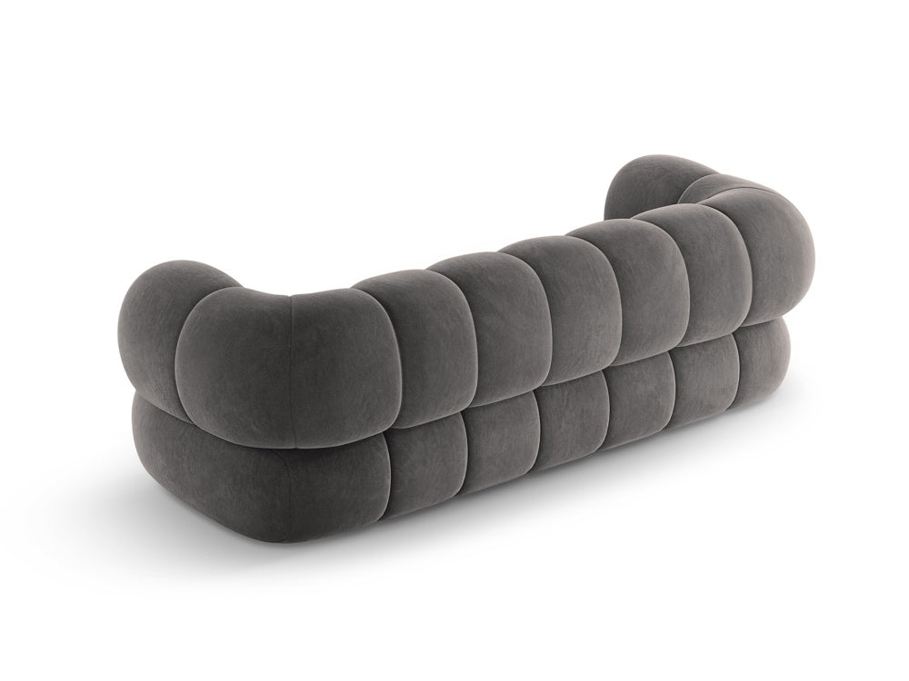 Sofa 3-osobowa aksamitna KOGE ciemnoszary