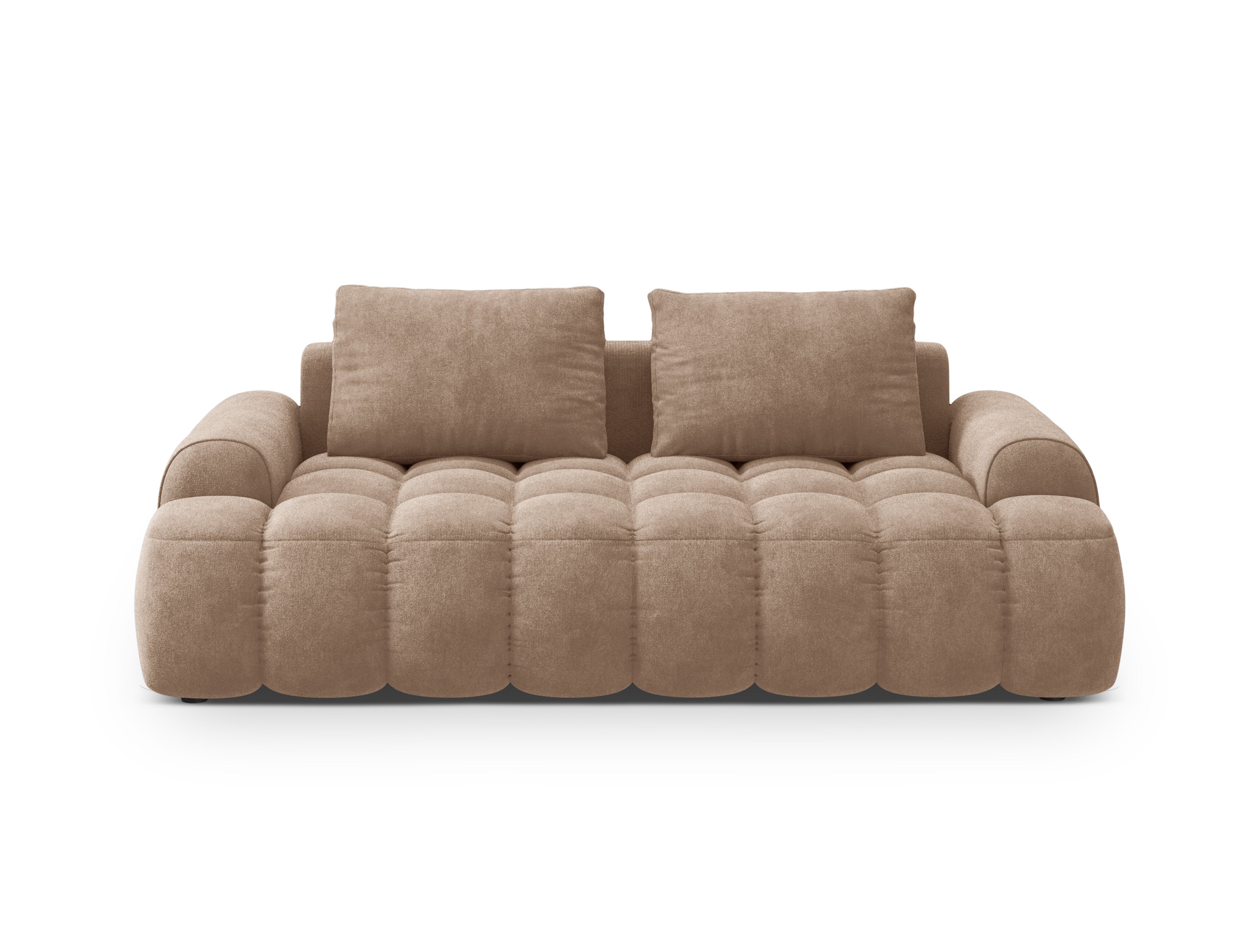Sofa aksamitna 3-osobowa LINZ ciemnobeżowy