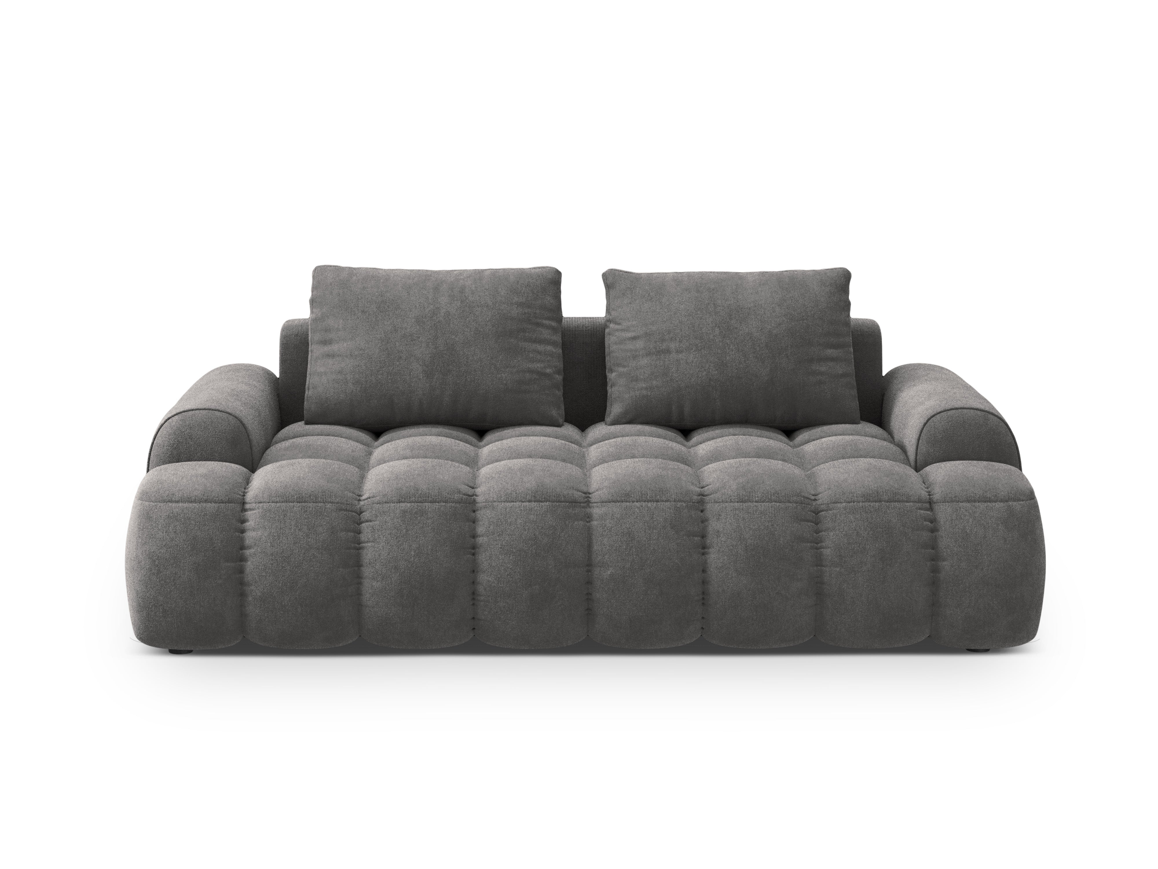 Sofa aksamitna 3-osobowa LINZ ciemnoszary