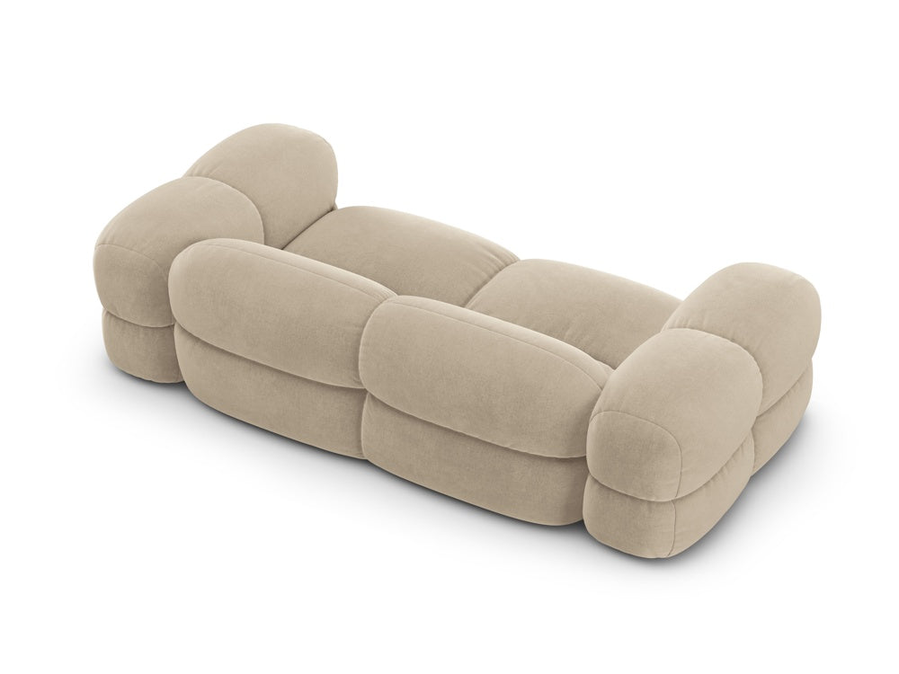 Sofa 3-osobowa aksamitna LORETTO beżowy