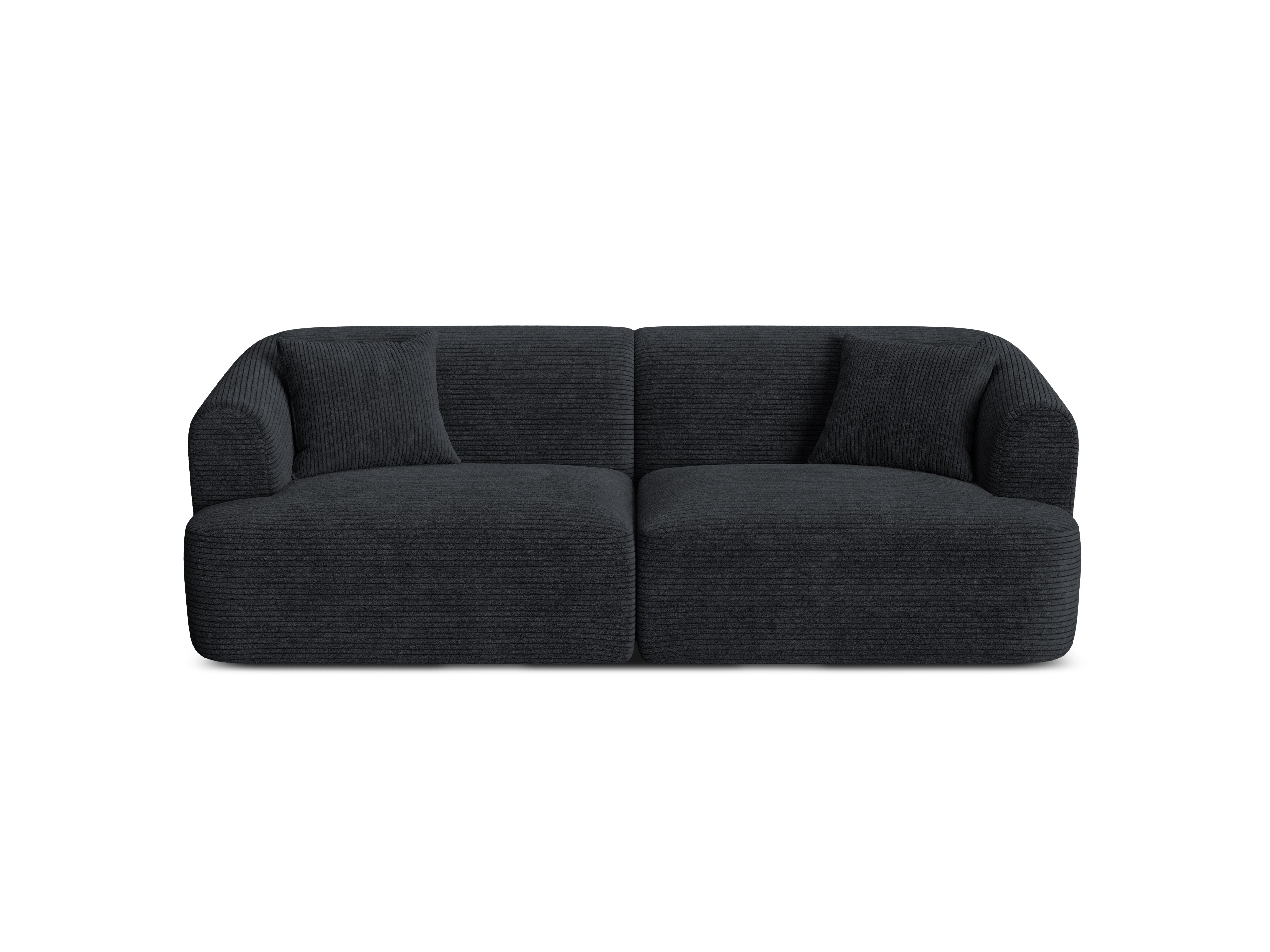 Sofa 3-osobowa CAMPI czarny sztruks