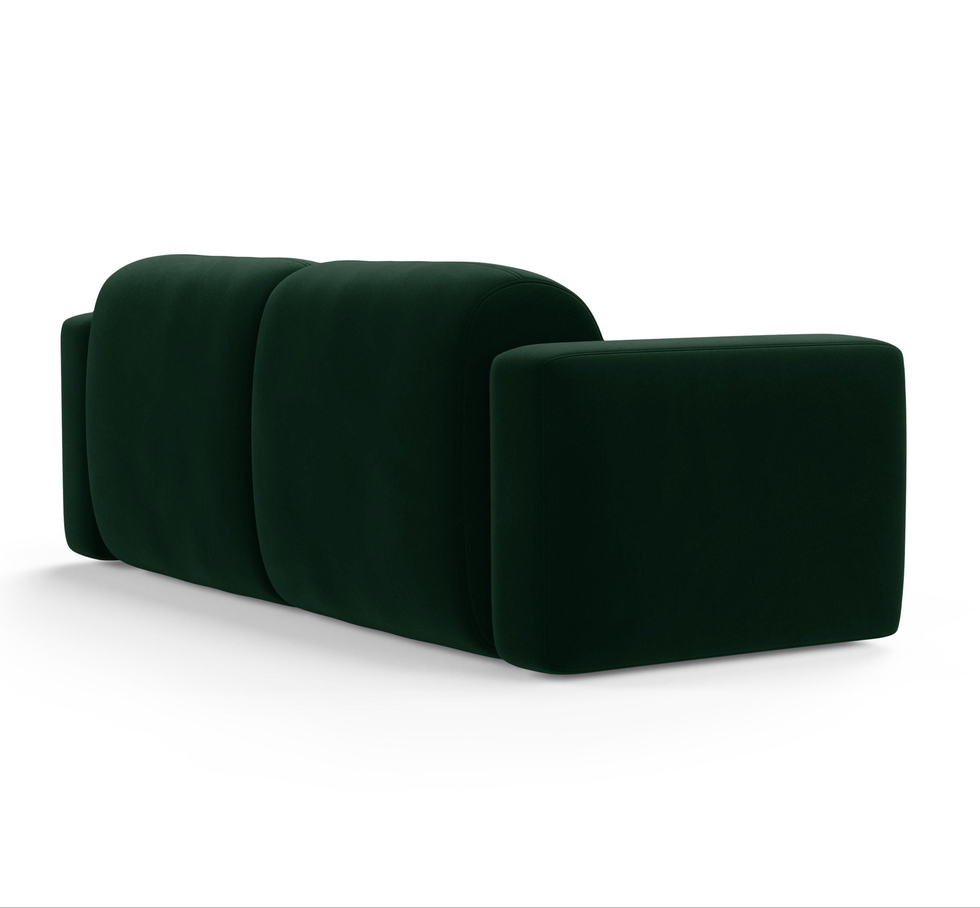 Sofa aksamitna 3-osobowa STRINO butelkowa zieleń