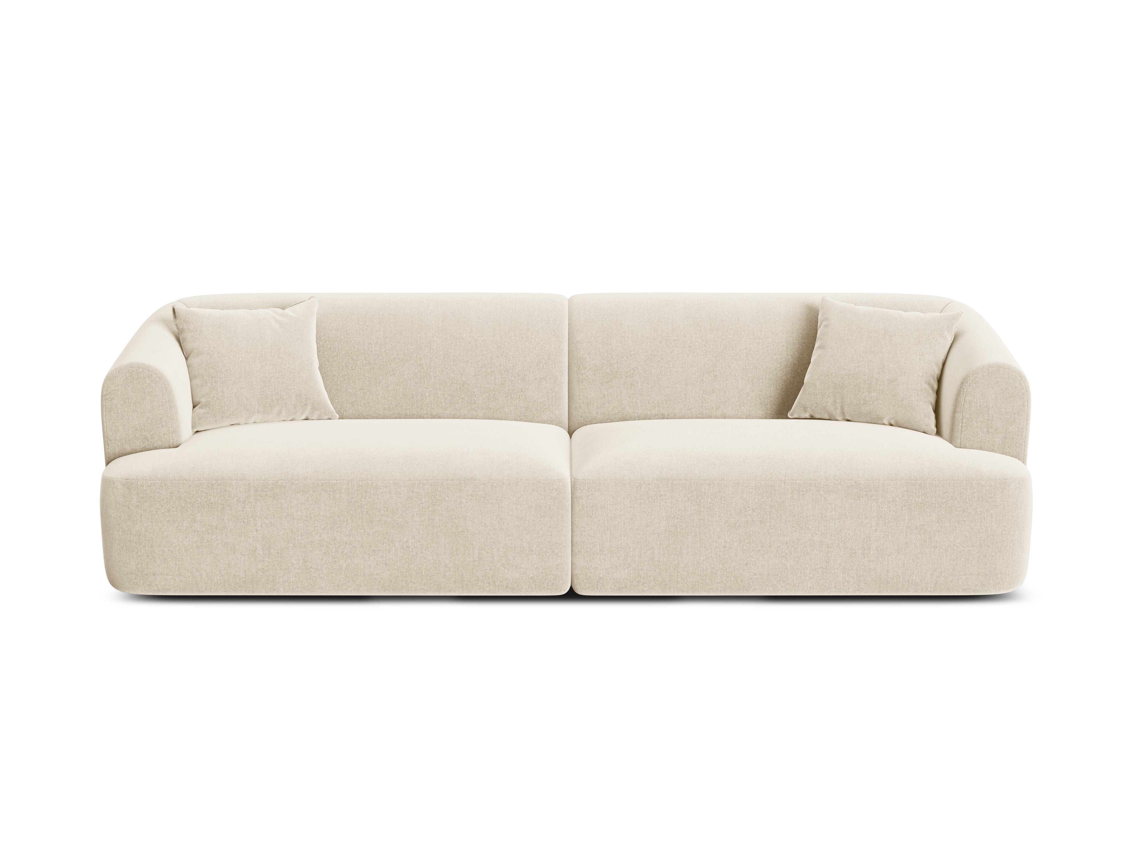 Sofa aksamitna 4-osobowa CAMPI jasnobeżowy