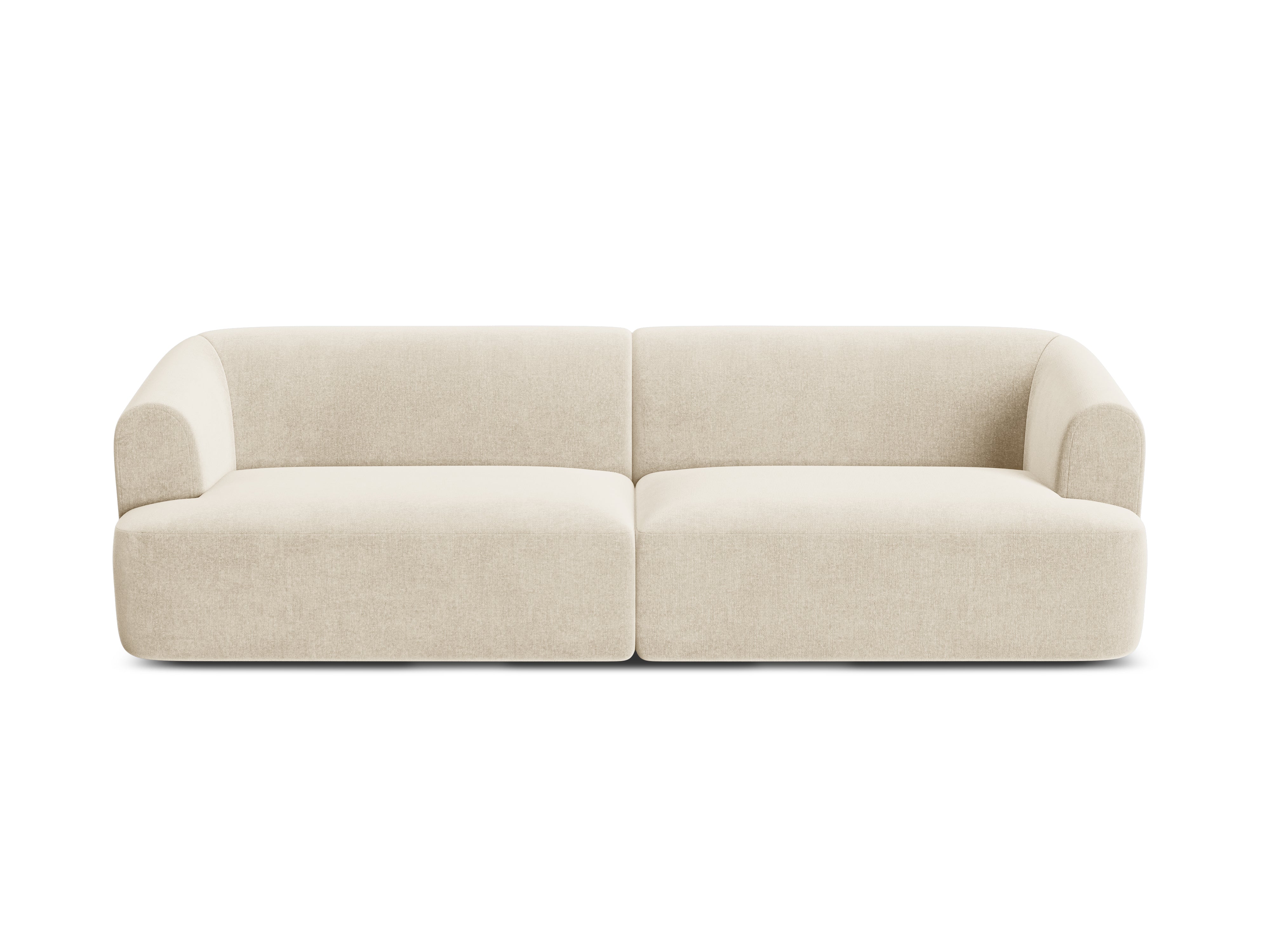Sofa aksamitna 4-osobowa CAMPI jasnobeżowy