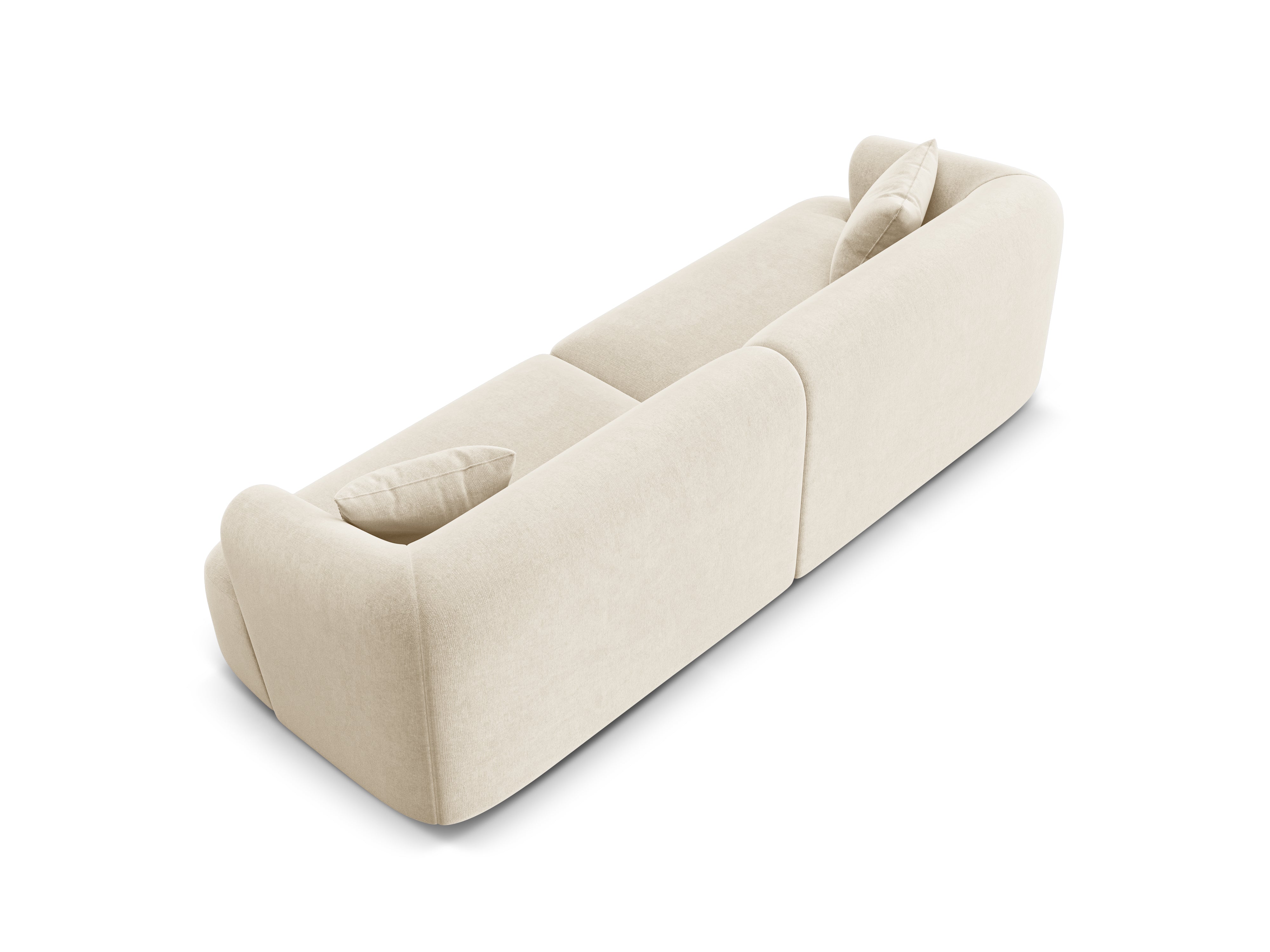 Sofa aksamitna 4-osobowa CAMPI jasnobeżowy