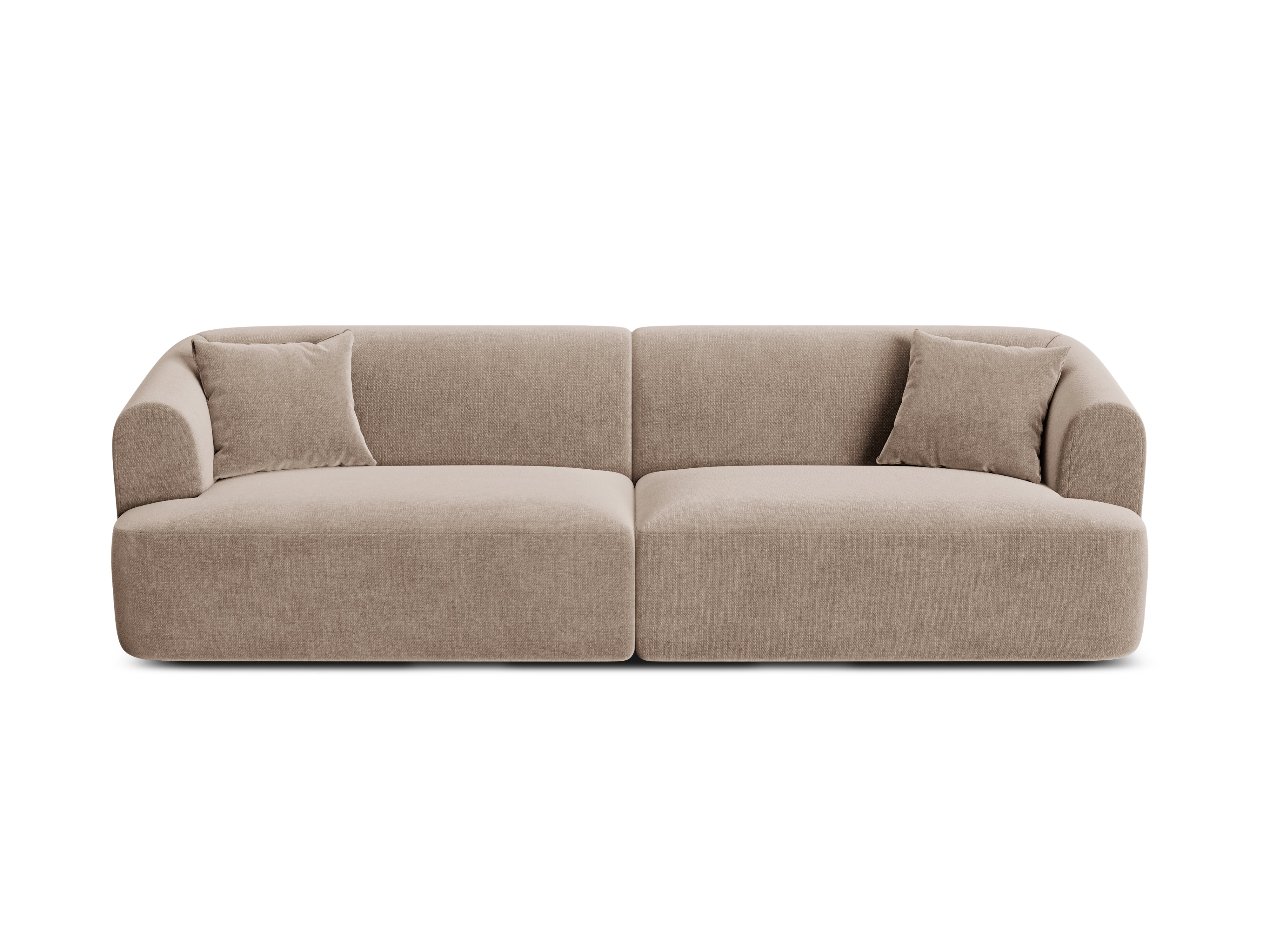 Sofa aksamitna 4-osobowa CAMPI ciemnobeżowy