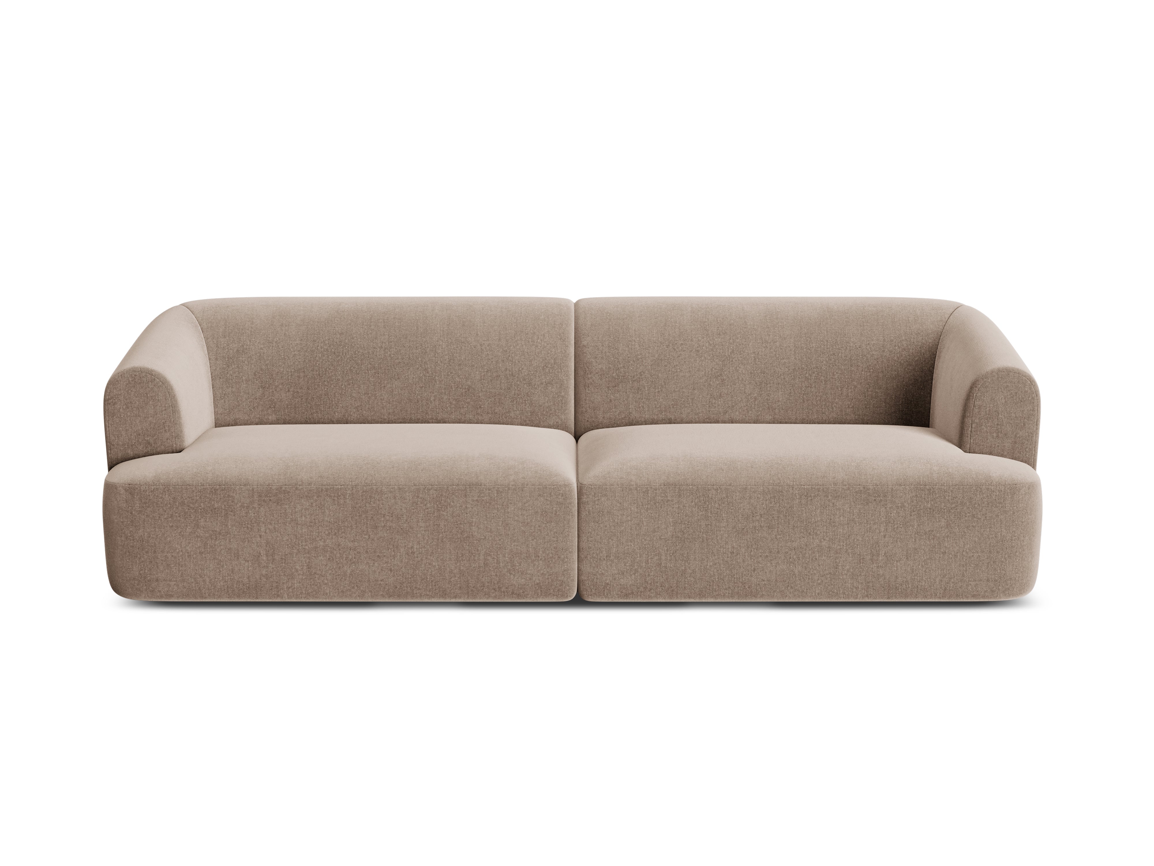 Sofa aksamitna 4-osobowa CAMPI ciemnobeżowy